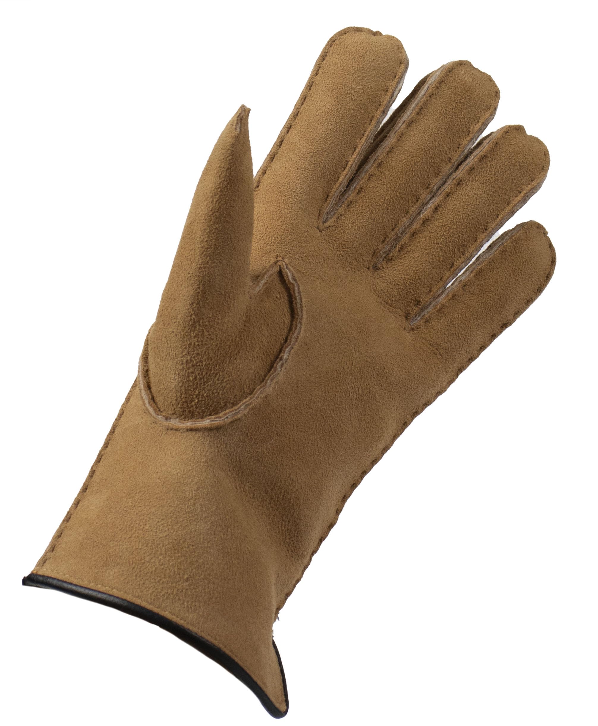 Reissner Lammfelle warme Merino Lammfell Handschuhe für Damen und Herren LUXIOR HDS-FINGER4 in beige, braun und schwarz
