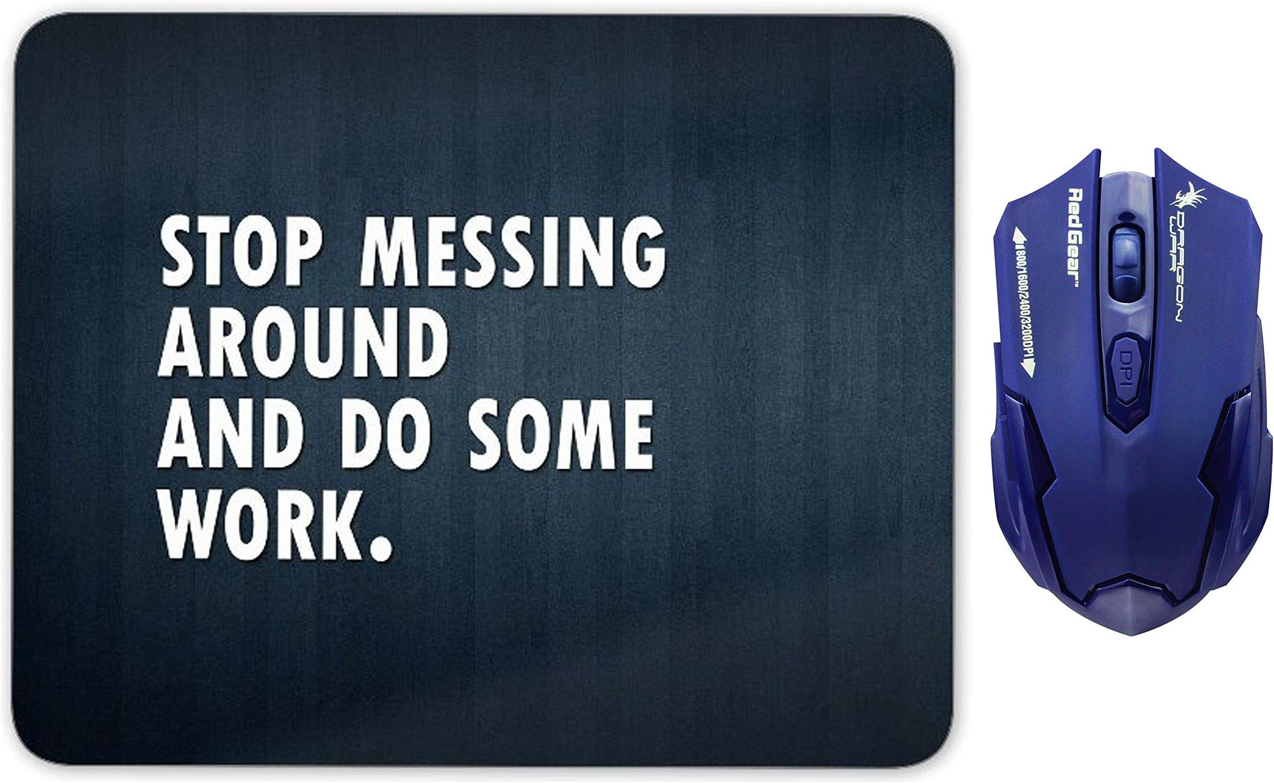 Dragonwar Red Gear Emera ELE-G11 3200 DPI Gaming Mouse (Dark Blue) with Mousepad