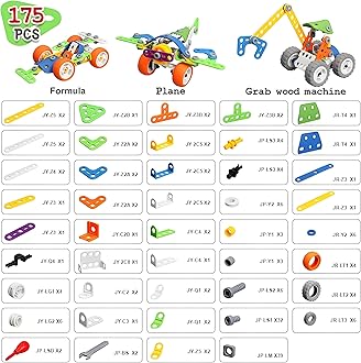 MOONTOY 11 in 1 STEM Kits Building Toys for Kids Ages 4-8 5-7, Stem Toys for 4 5 6 7 8 Year Old Boy Birthday Gift, Educational Construction Set for Boys 4-6 6-8 5-8, Creative Learning Engineering Game