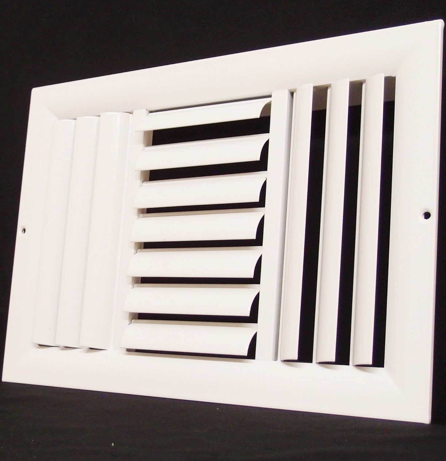 HVAC Premium 10''w X 4''h 3-Way Aluminum Curved Blade Adjustable Air Supply HVAC Diffuser - Full Control Vertical/Horizontal Airflow Direction - Vent Duct Cover [Outer Dimensions: 11.65''w X 5.65''h]
