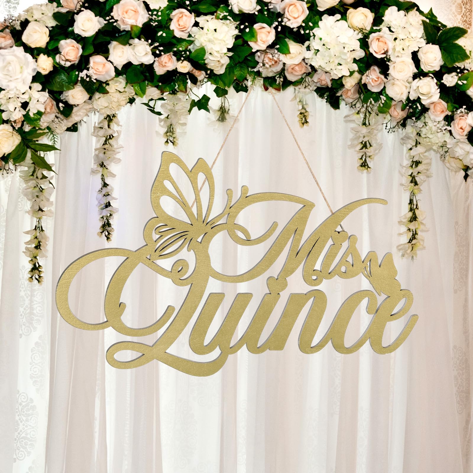Yuntau Mis Quince Sign Quinceanera Decoration 15th Birthday Party Backdrop