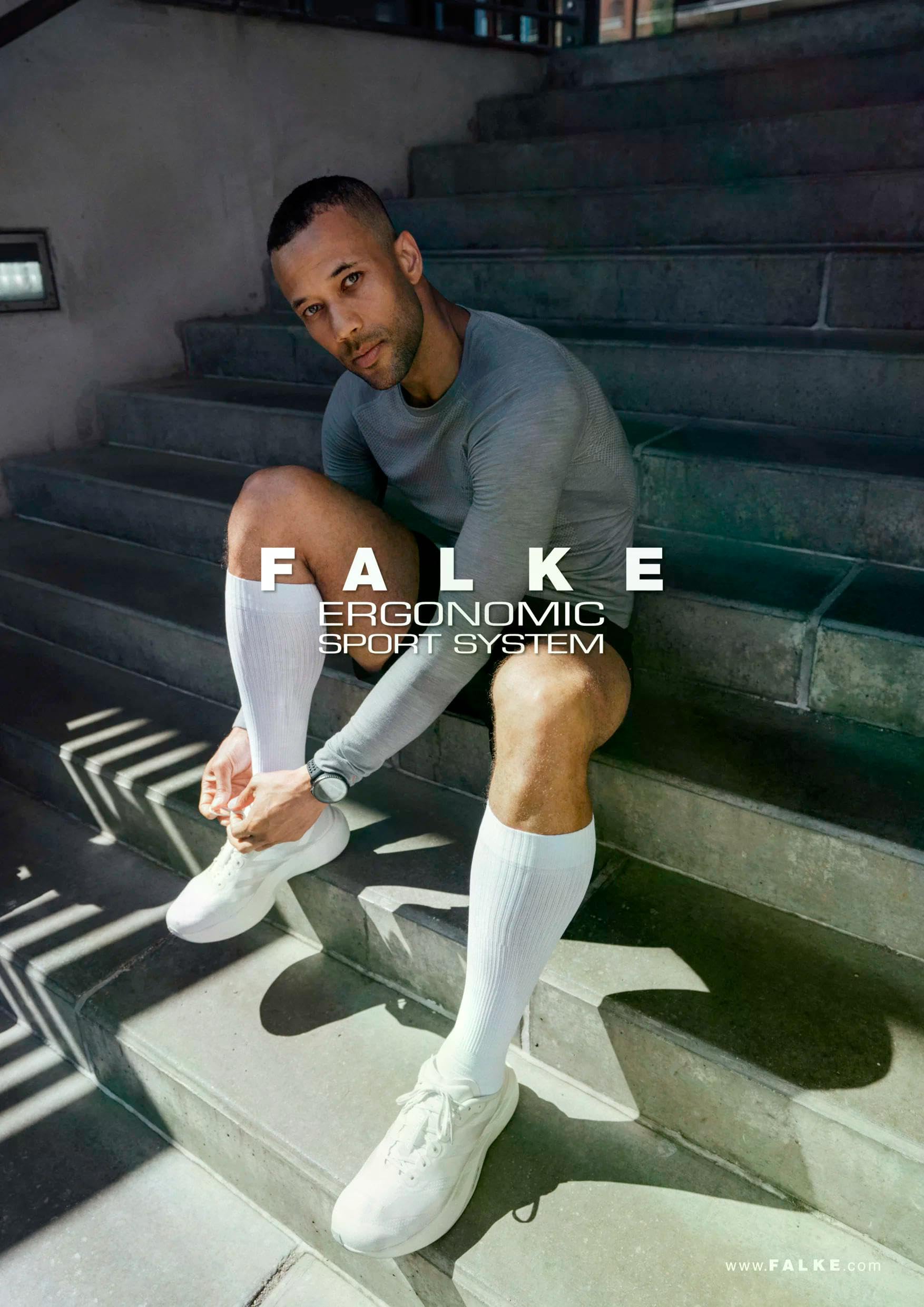 FALKE uomo RU Compression Energy calzini da corsa migliora circolazione sanguigna e recupero prevenzione delle lesioni traspiranti asciugatura rapida filo funzionale 1 paio