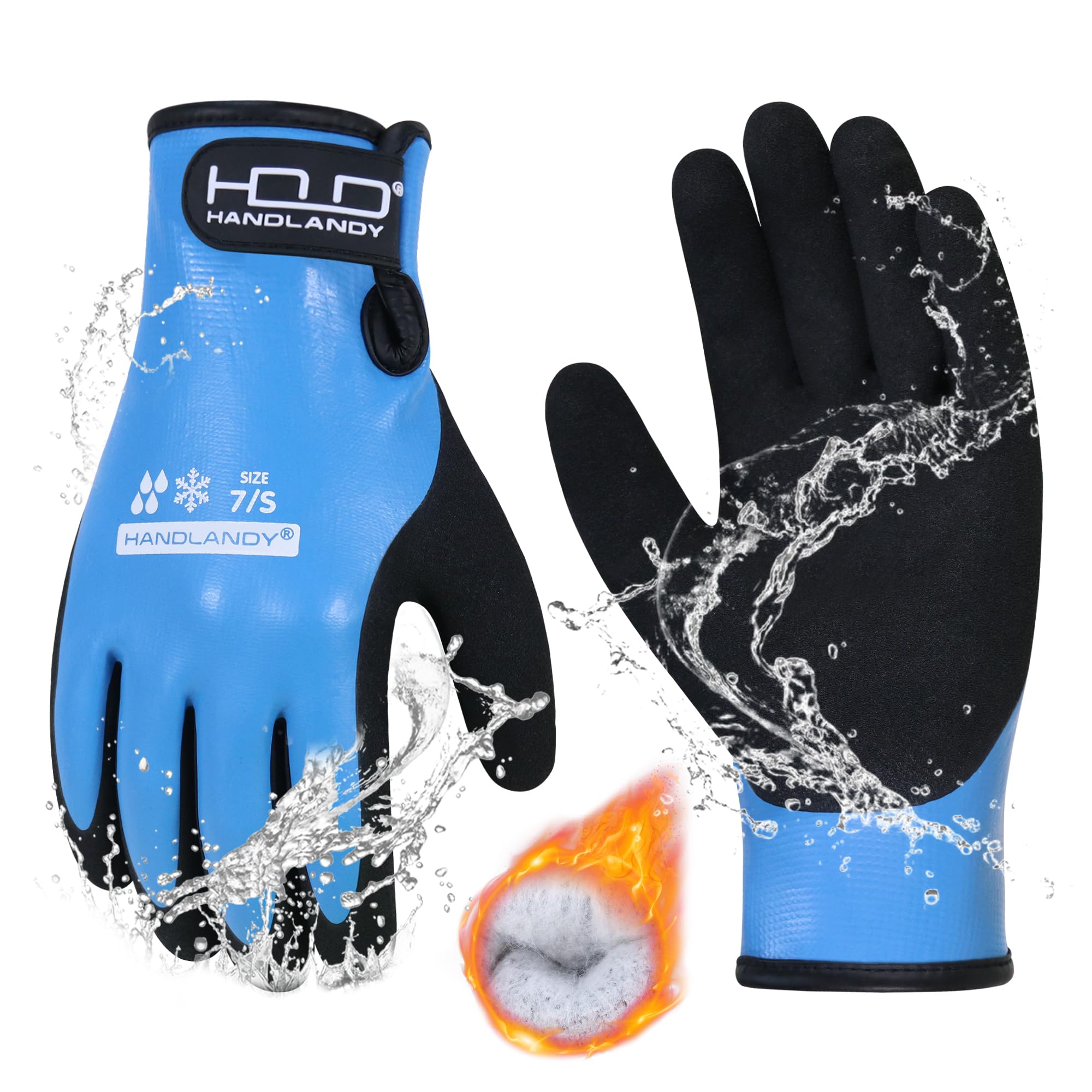 HANDLANDY HLDD Waterproof Work Gloves for Men and Women, Freezer Work Glove for Cold Weather, Thermal Winter Gloves With Grip
