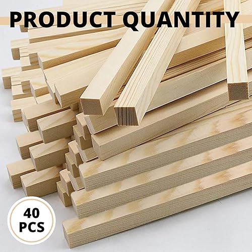 Miniatura 3 de 20 varillas cuadradas de tilo  Varillas de madera sin terminar de 14 x 12 pulgadas, varillas de madera para manualidades, varillas de madera de