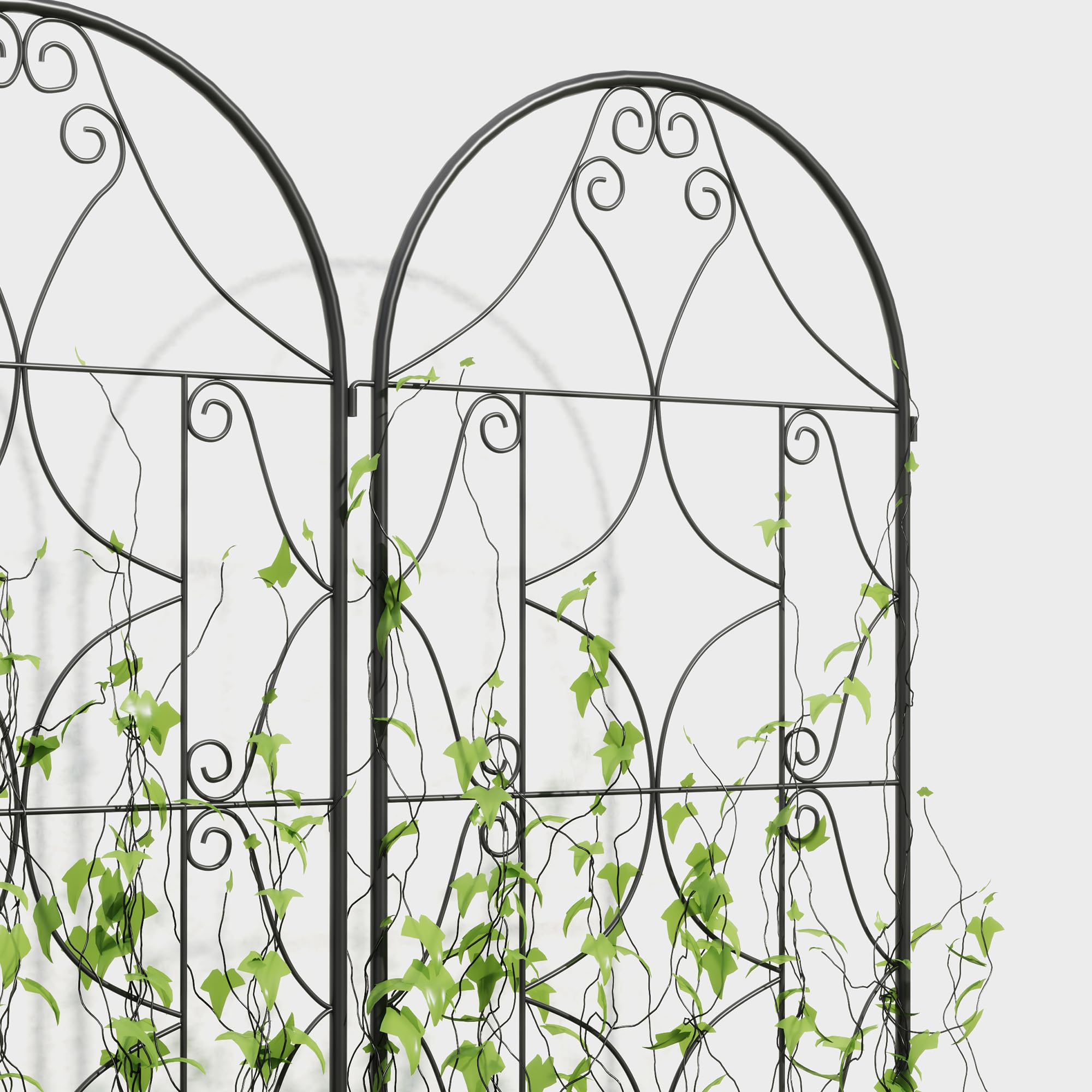 Outsunny Support pour Plantes Grimpantes Motif Irrégulier 50 x 180 cm Noir | Lot De 2, Treillis De Jardin, pour Légumes, Vignes, Fleurs, En Métal, Extérieur