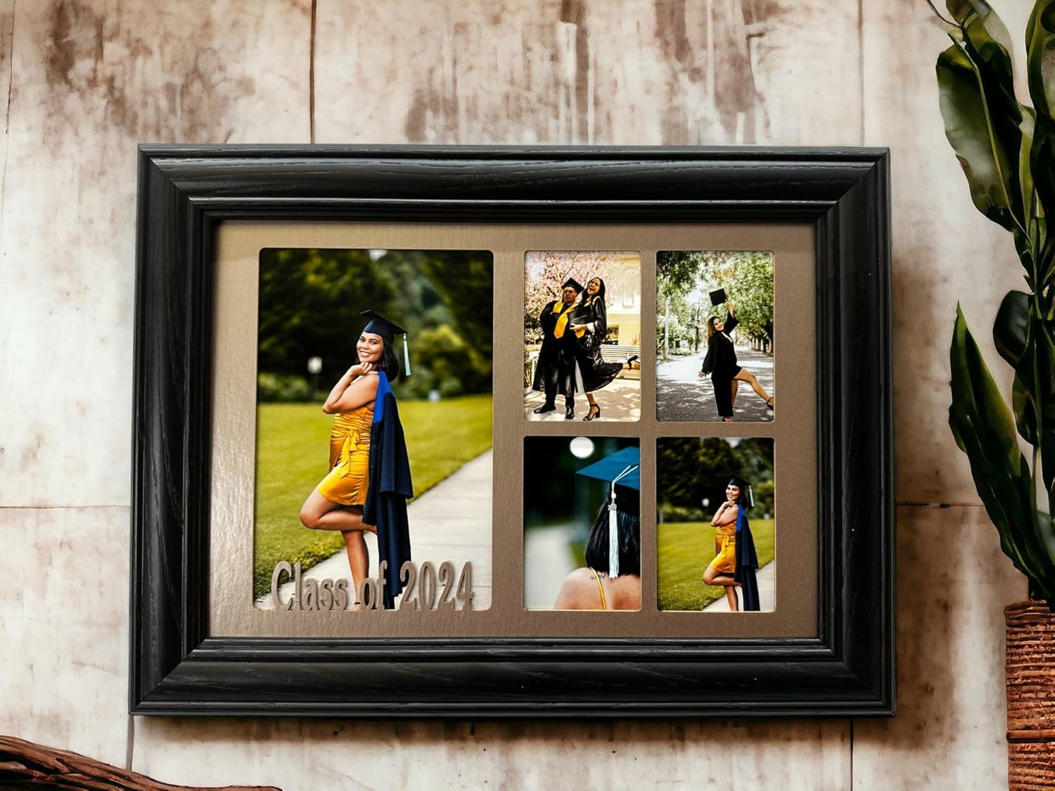 Personalized Graduation Picture Frame | Class of 2025 Picture Frame(Any Year) | 5-Opening Collage | Custom Graduation Gift | High School & College Graduate Keepsake 7x10