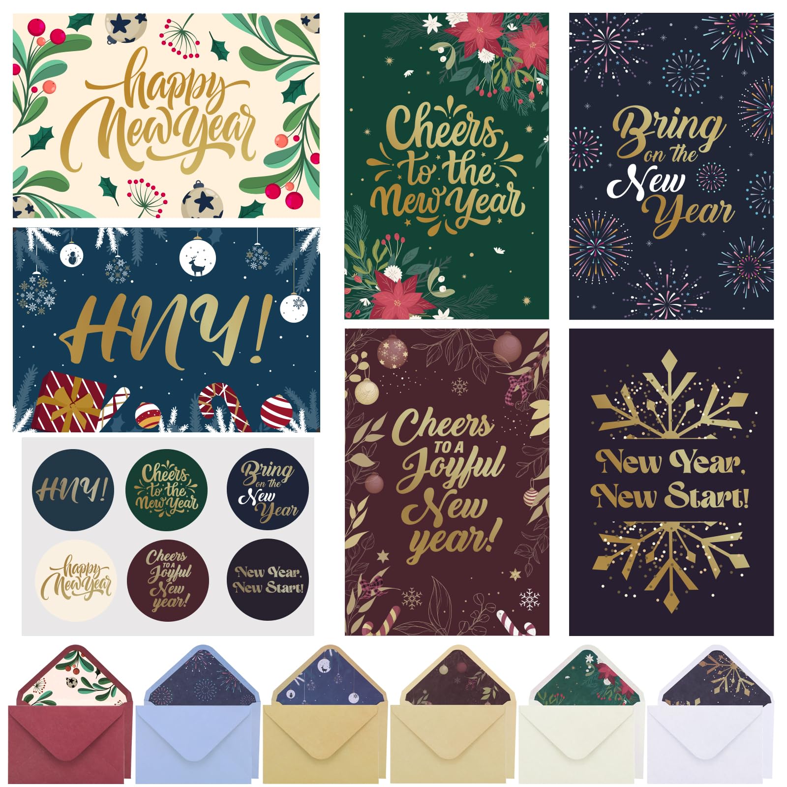 New Year Cards, 36-Pack