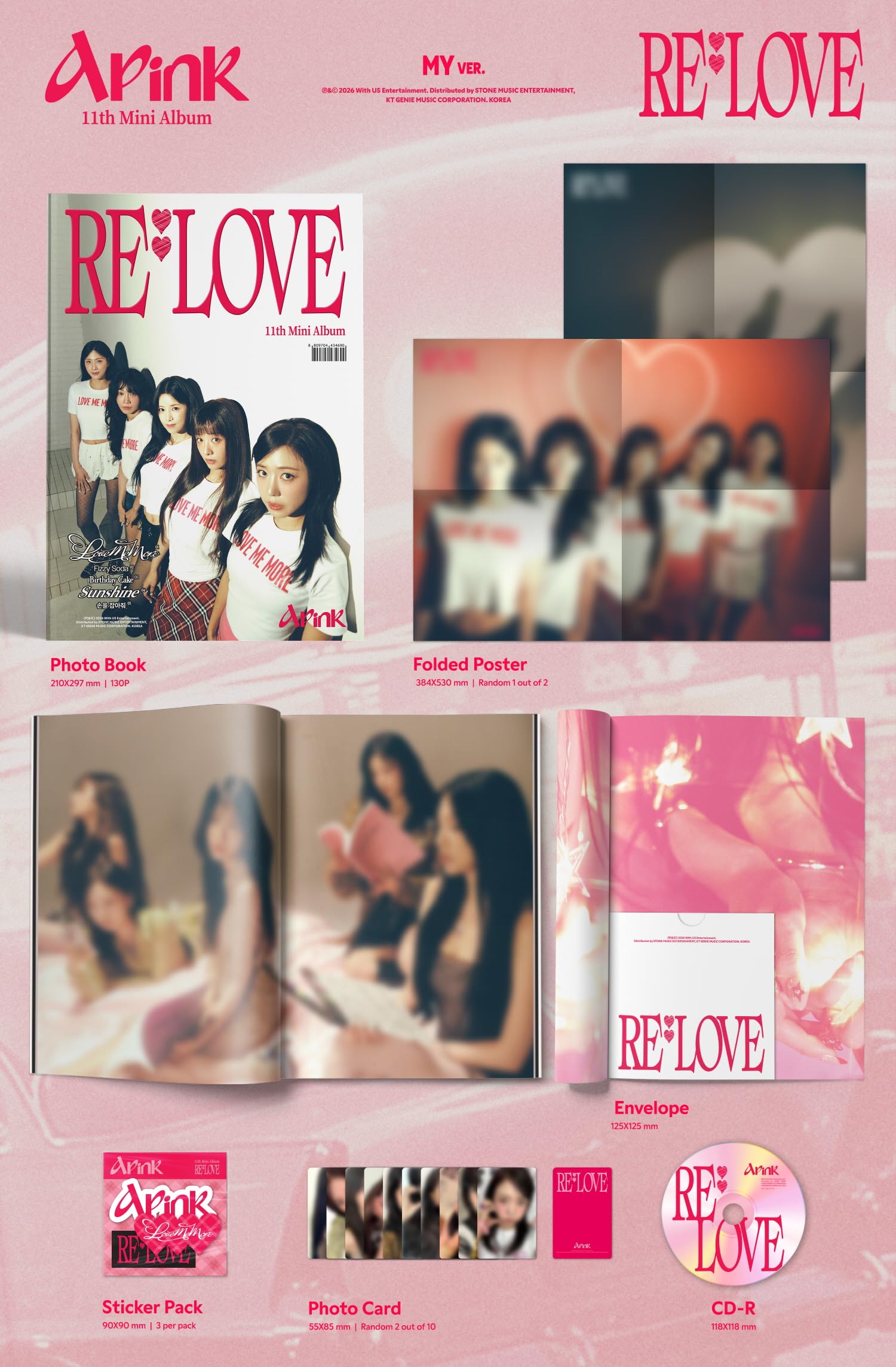 Amazon.co.jp: エーピンク APINK RE : LOVE 11th Mini Album アルバム