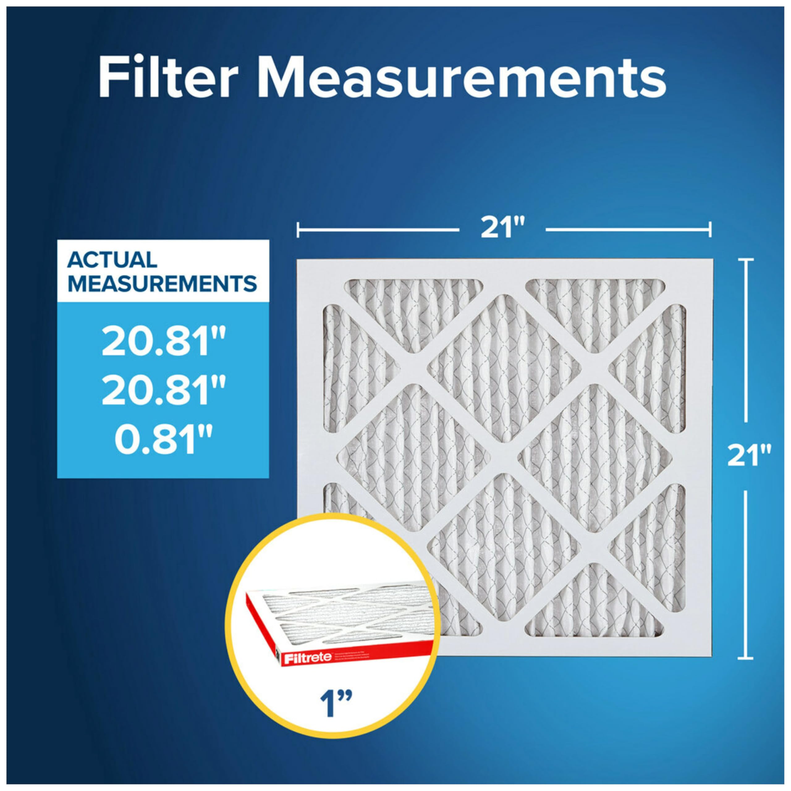 Filterbuy 21x21x1 Air Filter ERV 8, Pleated HVAC AC Furnace Filters (6 - View #10