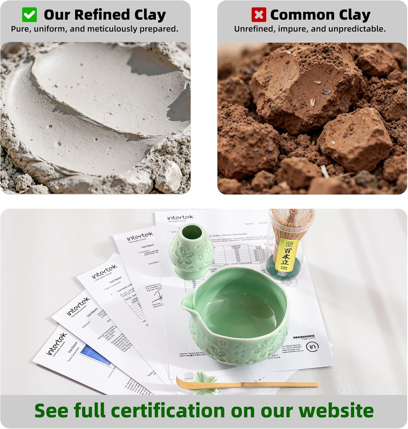 TEANAGOO Matcha Whisk Set,7 Pcs Matcha Set Blue Green,Ceremony Matcha Kit,Matcha Tea Set for Making Latte,Ceramic Bowl(chawan) whith Spout and Whisk,Gift for Matcha Lovers