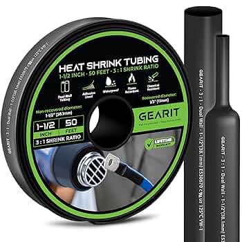Chanzon 3:1 Ratio 1-1/4" (30mm) Heat Shrink Tubing - Marine Grade Waterproof Adhesive Lined - 4Ft Roll (1.22M Total Length) Green Polyolefin Sleeving Wrap Shrinking 3 To 1 Ratio 1pcs