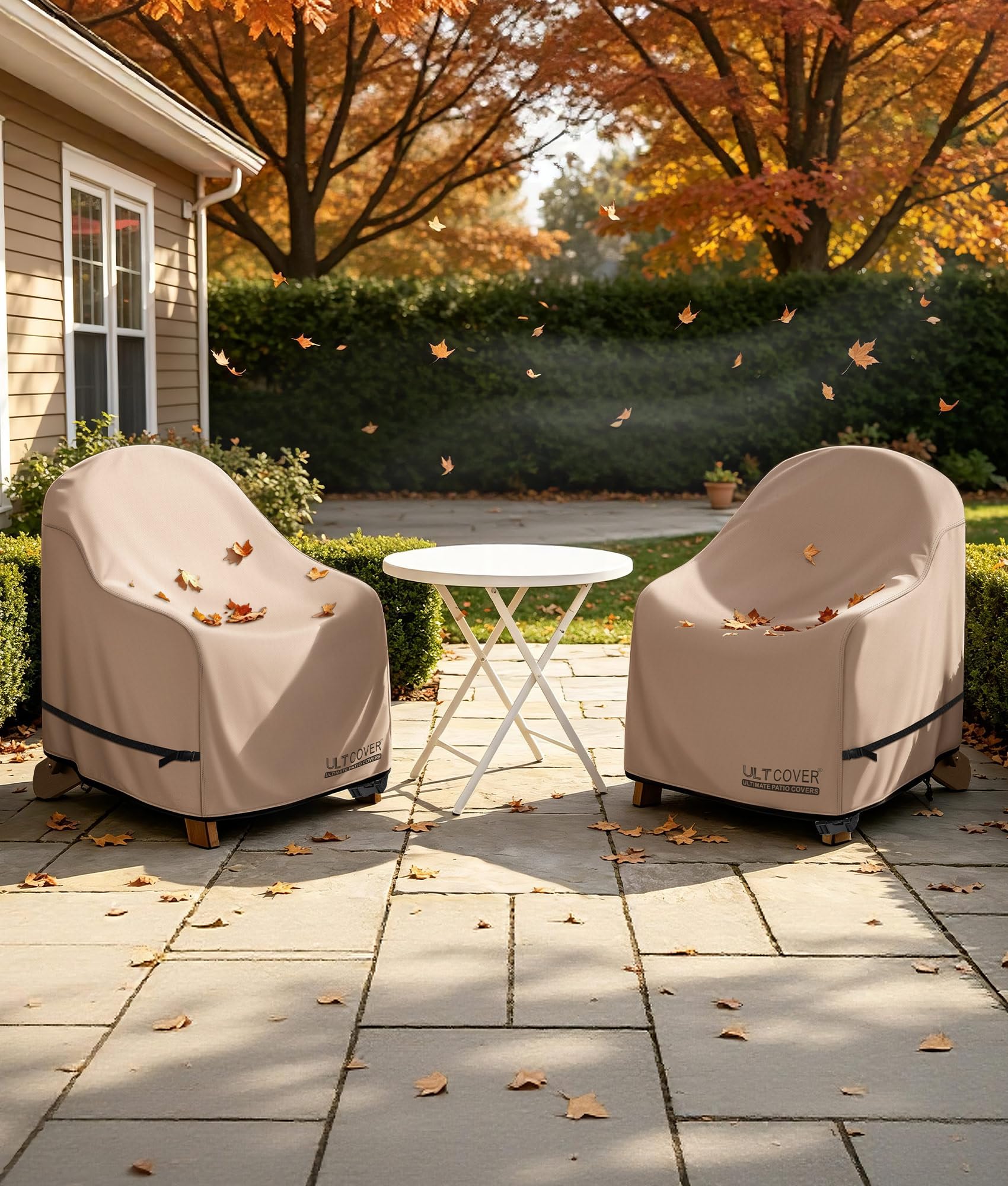 ULTCOVER Funda impermeable para silla de patio Adirondack para silla al aire libre, tamaño hasta 32 pulgadas de largo x 38 pulgadas de ancho x 36 pulgadas de alto