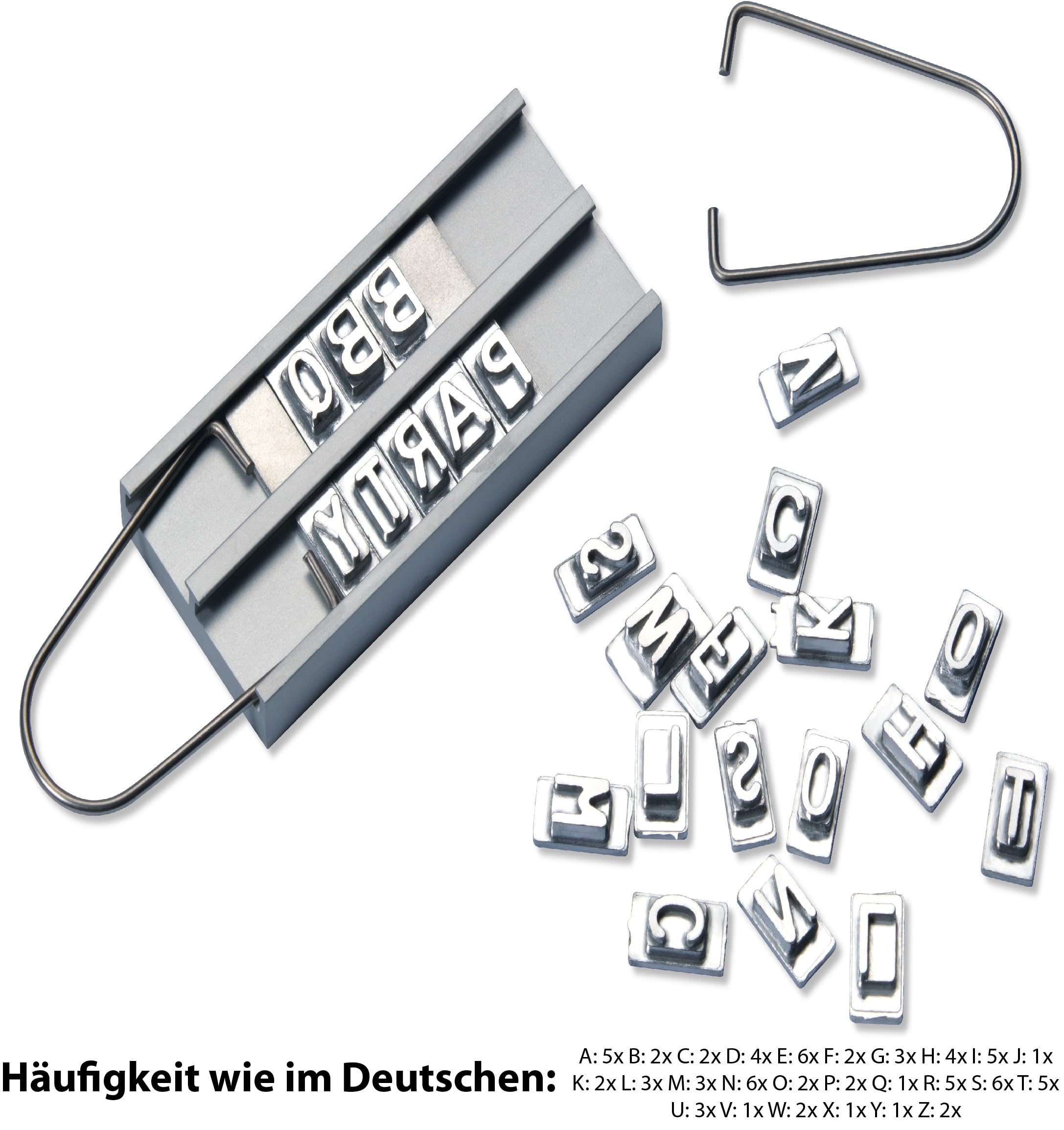Feuerstempel für Steaks zum Grillen mit 80 Buchstaben Kombination