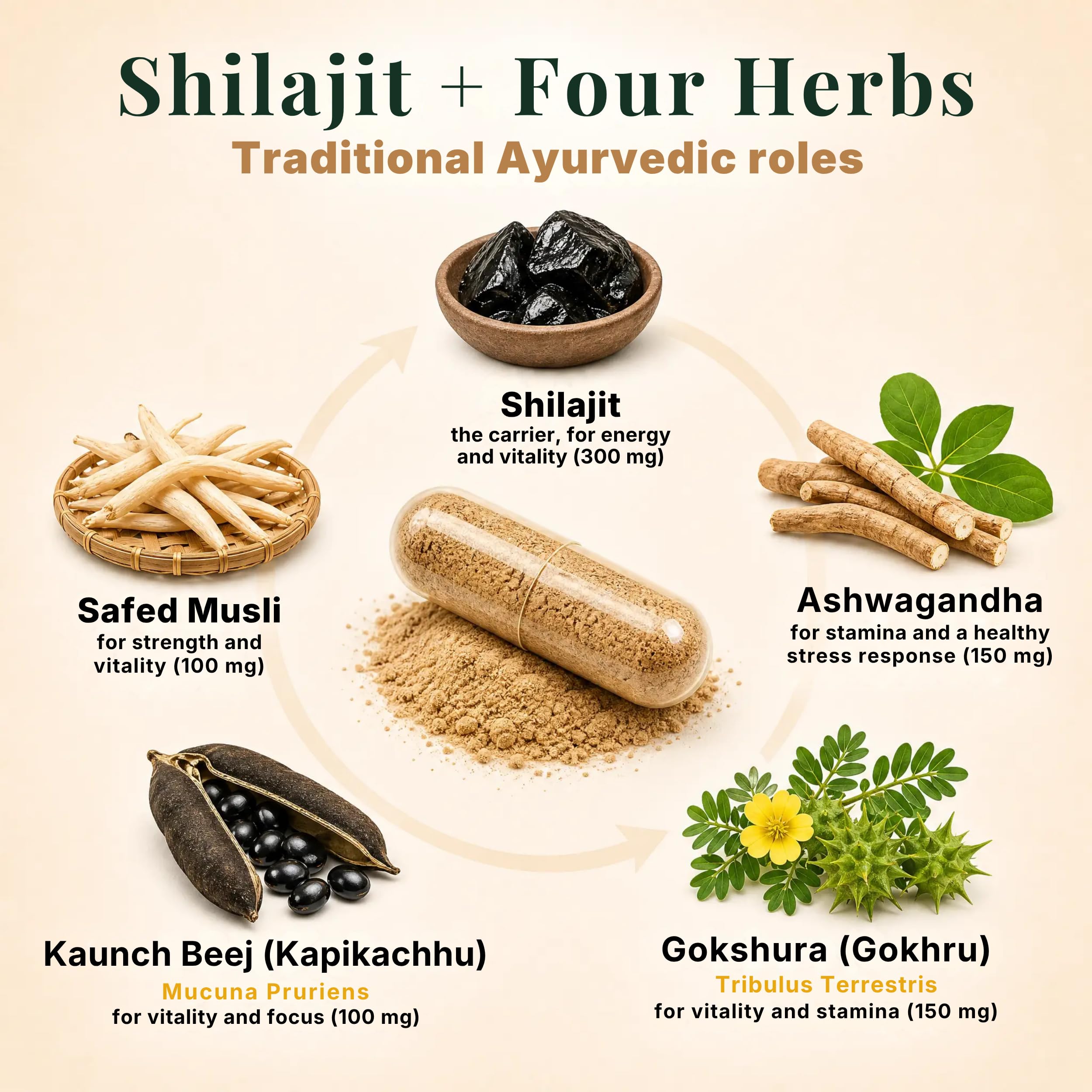 Pure Prana Safed Musli Gokshura Shilajit Ashwagandha for Men, 60 Capsules — Amazon image 4