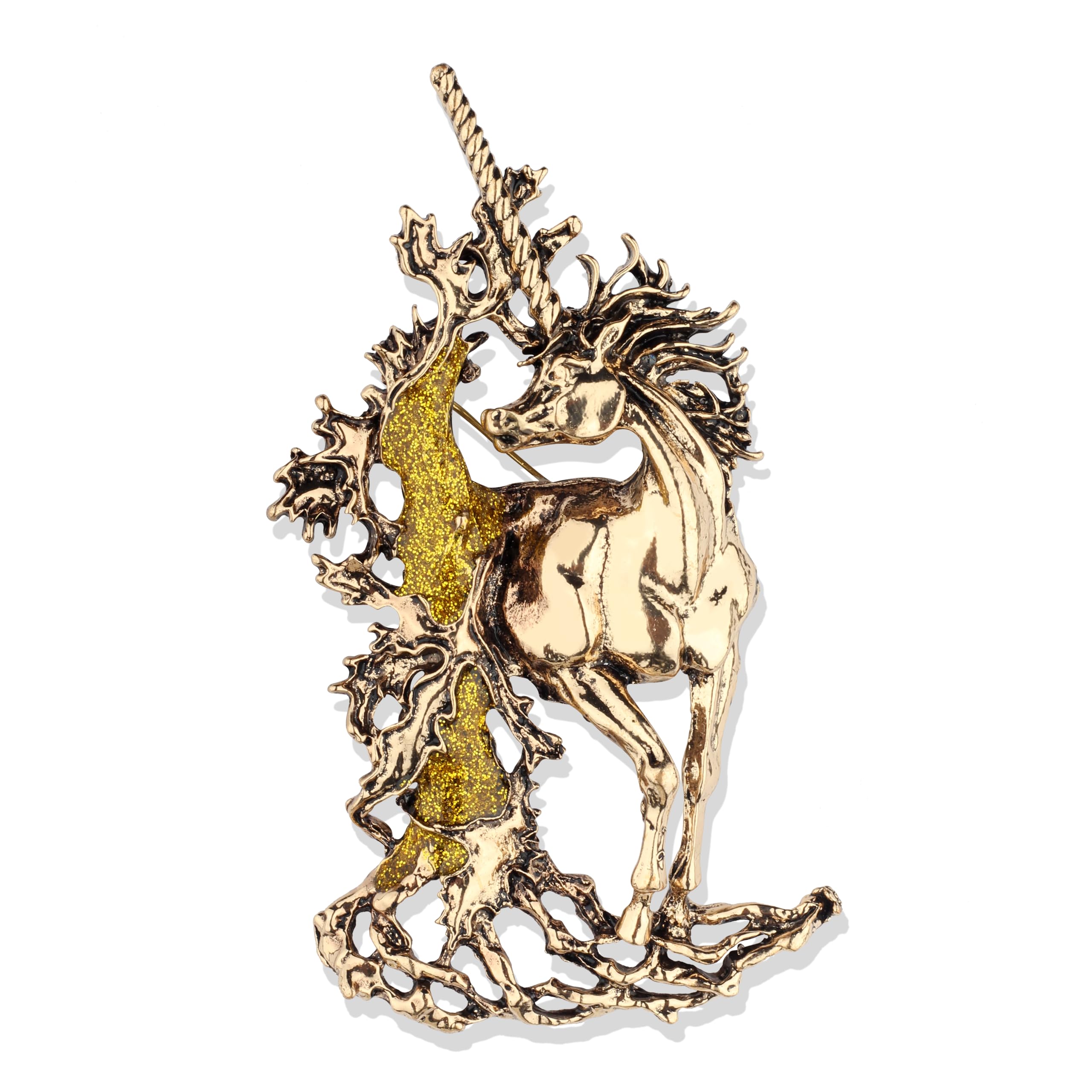 Panjatan Unicorn Design Elegance Golden Brooch | Metal Enamelled | Gift Worthy | Unisex Accessory (B0CJJSGMWD) Amazon Price History, Amazon Price Tracker