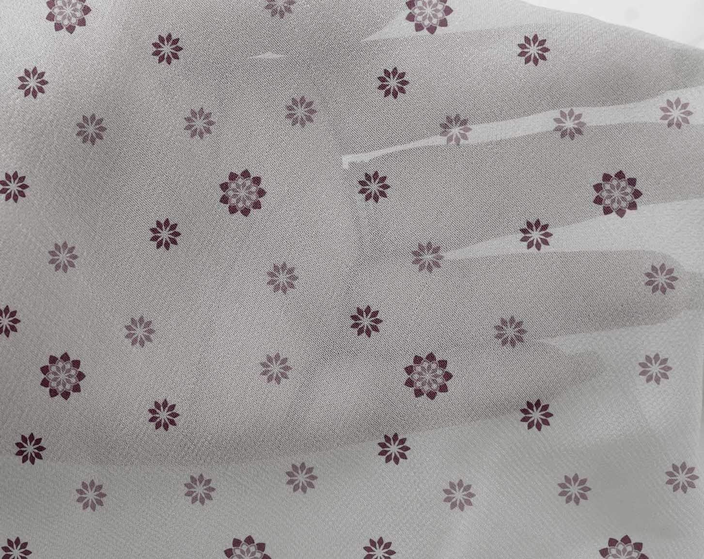 oneOone Georgette Viscose Wine Fabric Artistic Floral Fabric for Sewing Printed Craft Fabric by The Yard 42 Inch Wide