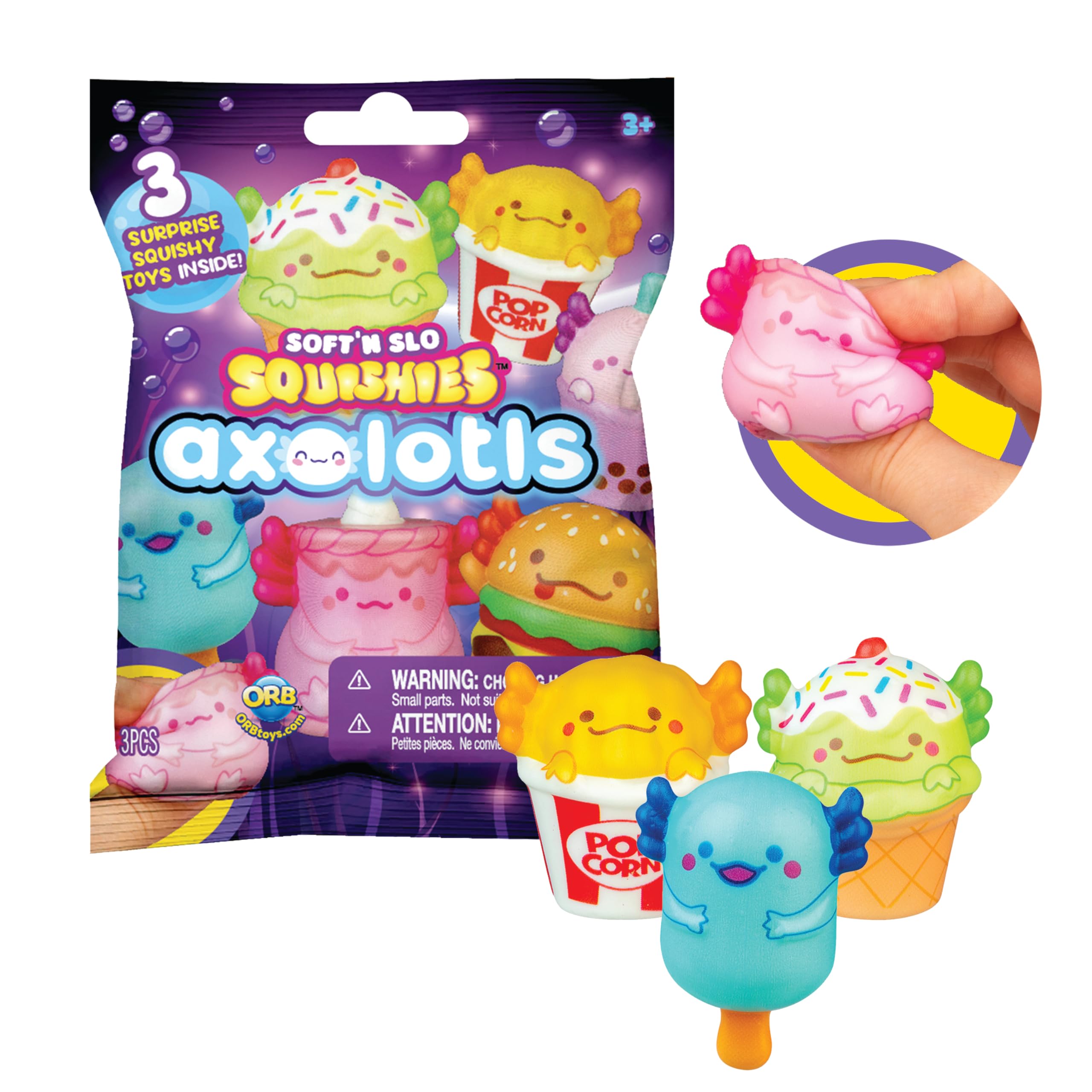 ORB Arcade Soft n' Slo Axolotl Squishies Blind Bag 4 Pack - 4