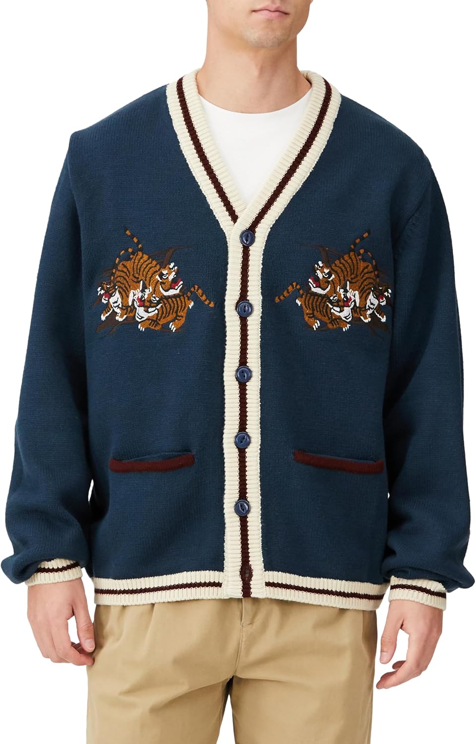 Amazon | [ヒューストン] SOUVENIR CARDIGAN(百虎) | カーディガン 通販