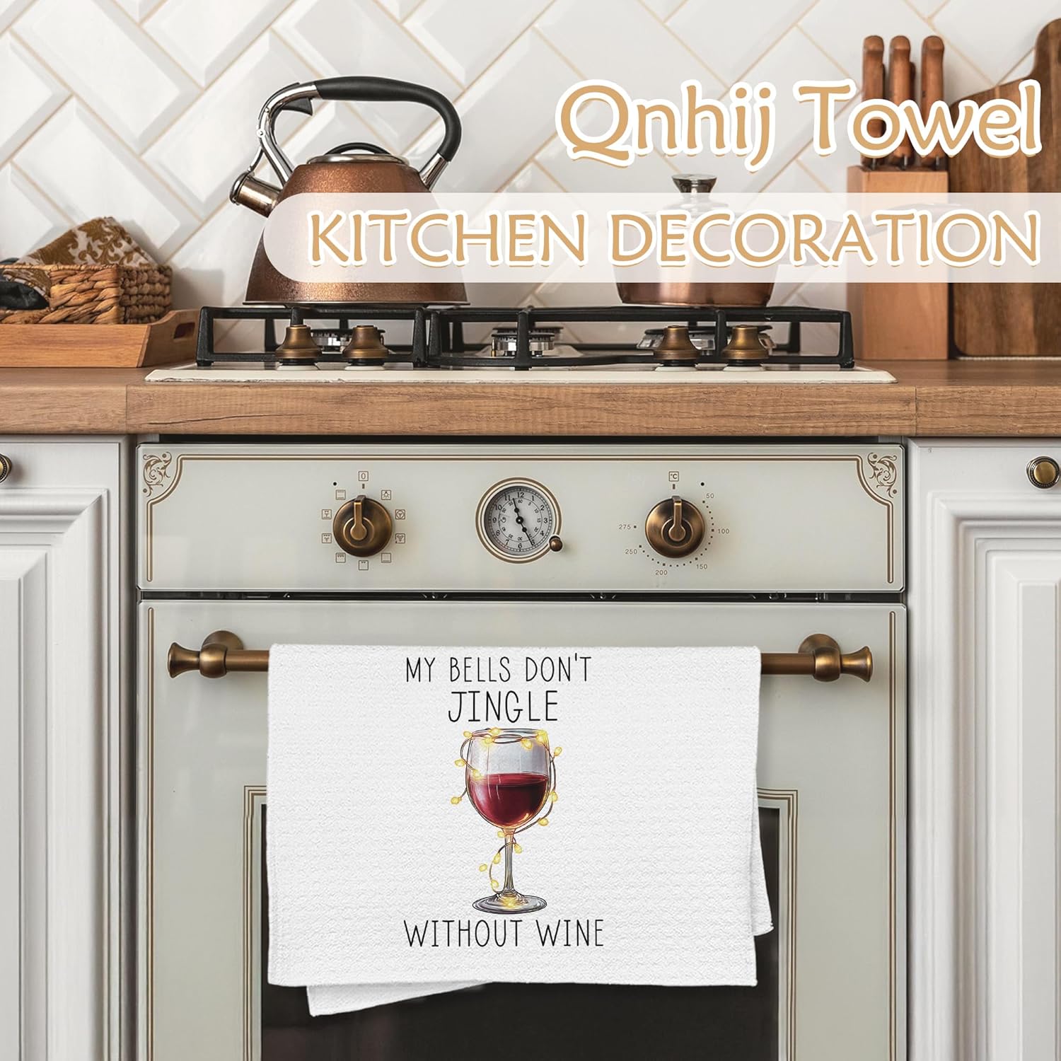 Funny Christmas Wine Kitchen Bar Towels, Wine Gifts for Women Men, Alcohol Lover Gifts Decorative Hand Dish Tea Towels for Kitchen, Christmas Bar Decor, 16x24 Inch - Image 2