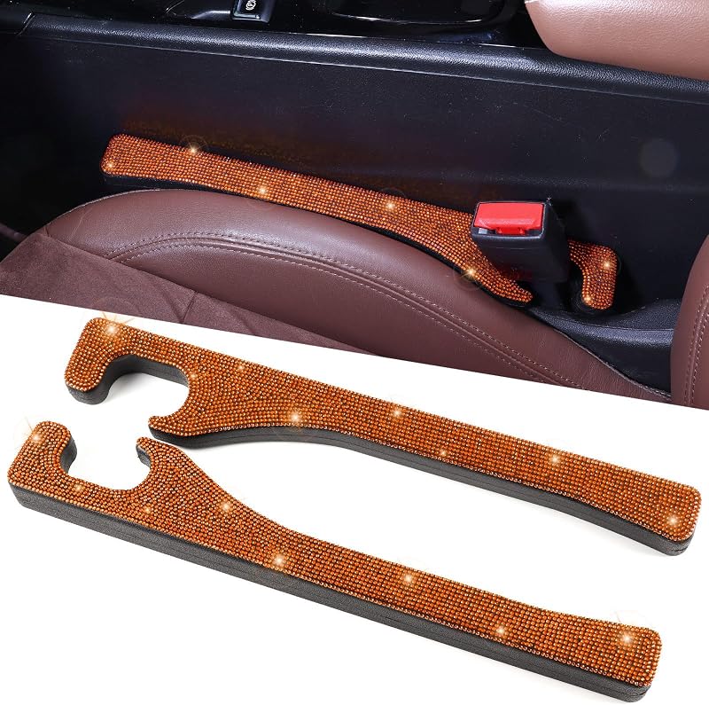 Briwill Preenchedor de Vão do Banco Automotivo Laranja com Strass, Kit com 2