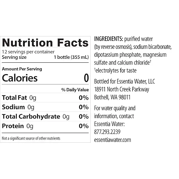 Essentia Water;Ionized Alkaline Bottled Water Clinically Shown to Rehydrate Better*; 99.9% Pure; 9.5 pH or Higher; Consistent Quality in Every BPA and Phthalate-Free Bottle, 12 oz (Pack of 24) 2