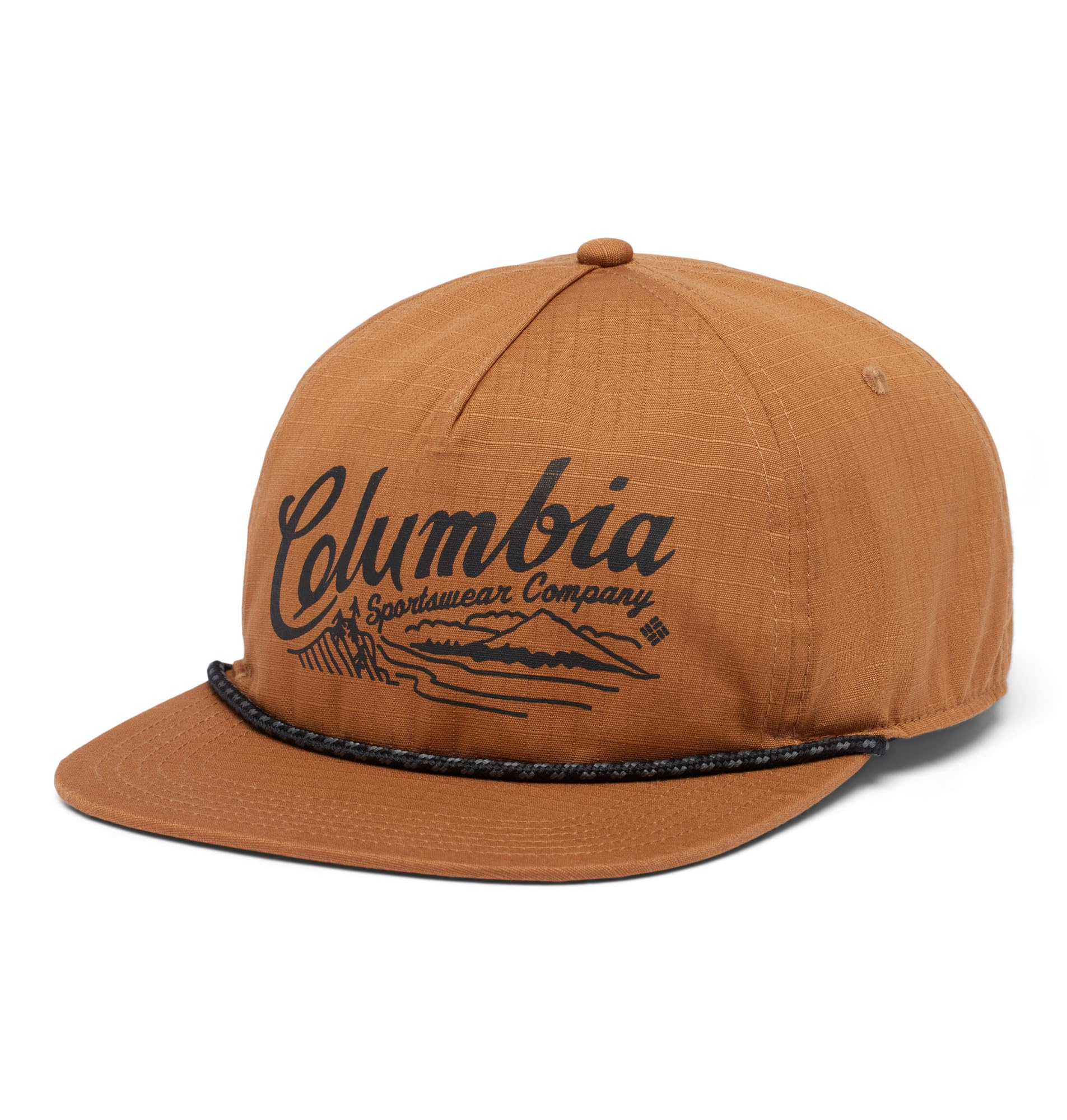 Columbia Ratchet Strap Snap Back, Camel Brown Mountains, One Size
