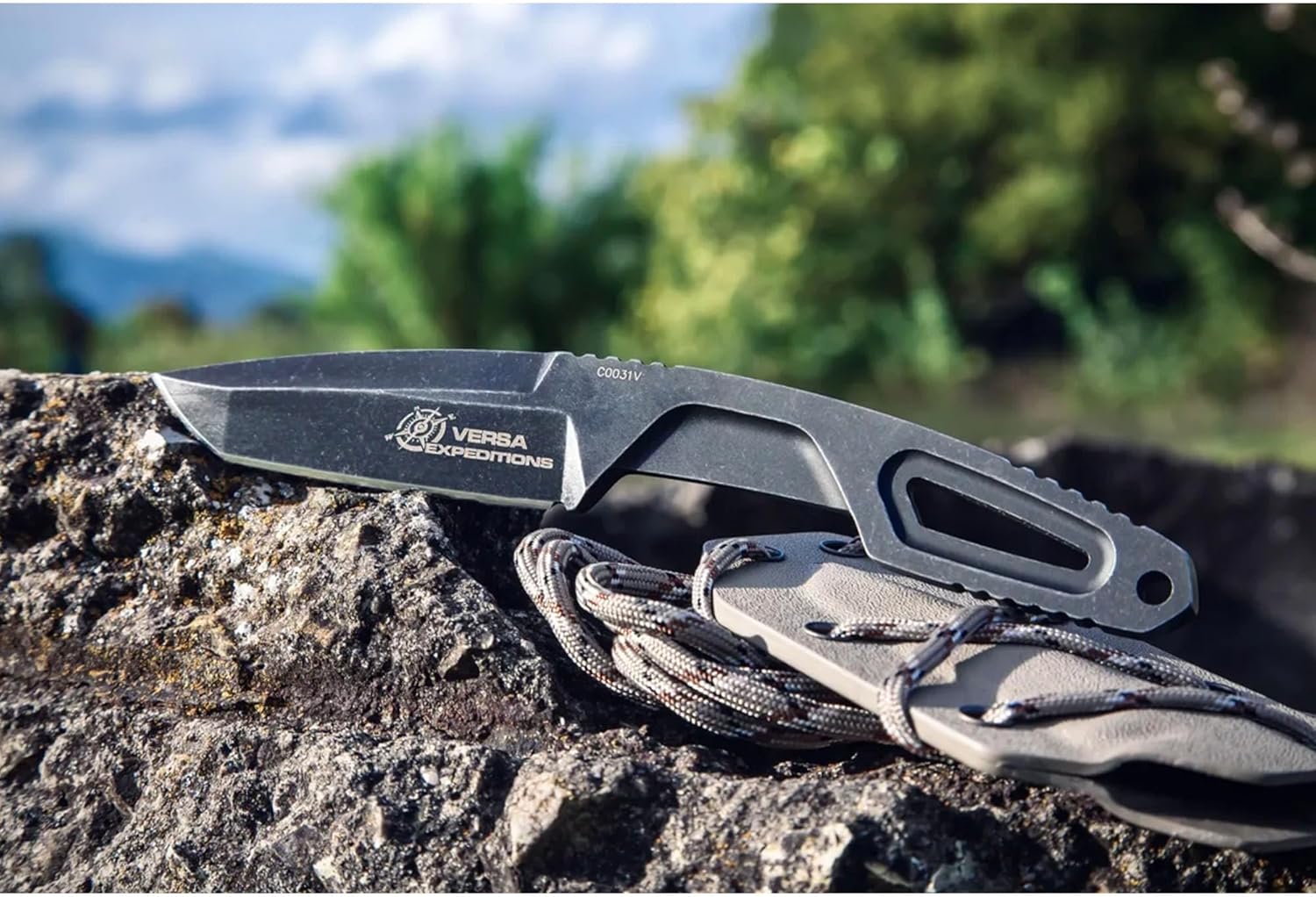 Extrema Ratio - Versa (Black - Expeditions) Fixed Blade Knife, Böhler N690 Steel Blade with Dark Stone Finish, Lightweight Aluminum Handle, Ergonomic Design, Precision Italian Craftsmanship