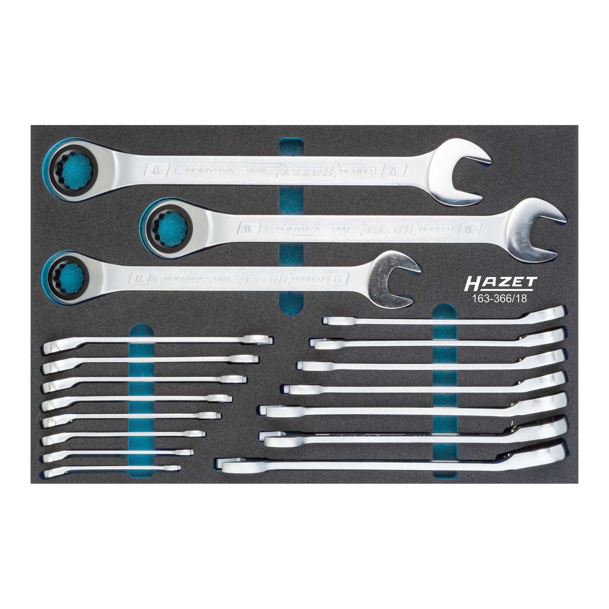 Hazet 163-366/18 12-Point Profile Ratcheting Combination Wrench