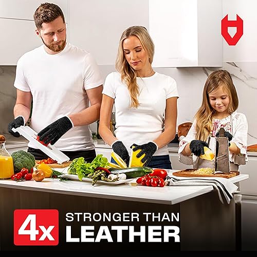 Miniatura 2 de NoCry Guantes resistentes a cortes de calidad alimentaria protección de nivel 5 ambidiestros lavables a máquina comodidad y destreza superiores