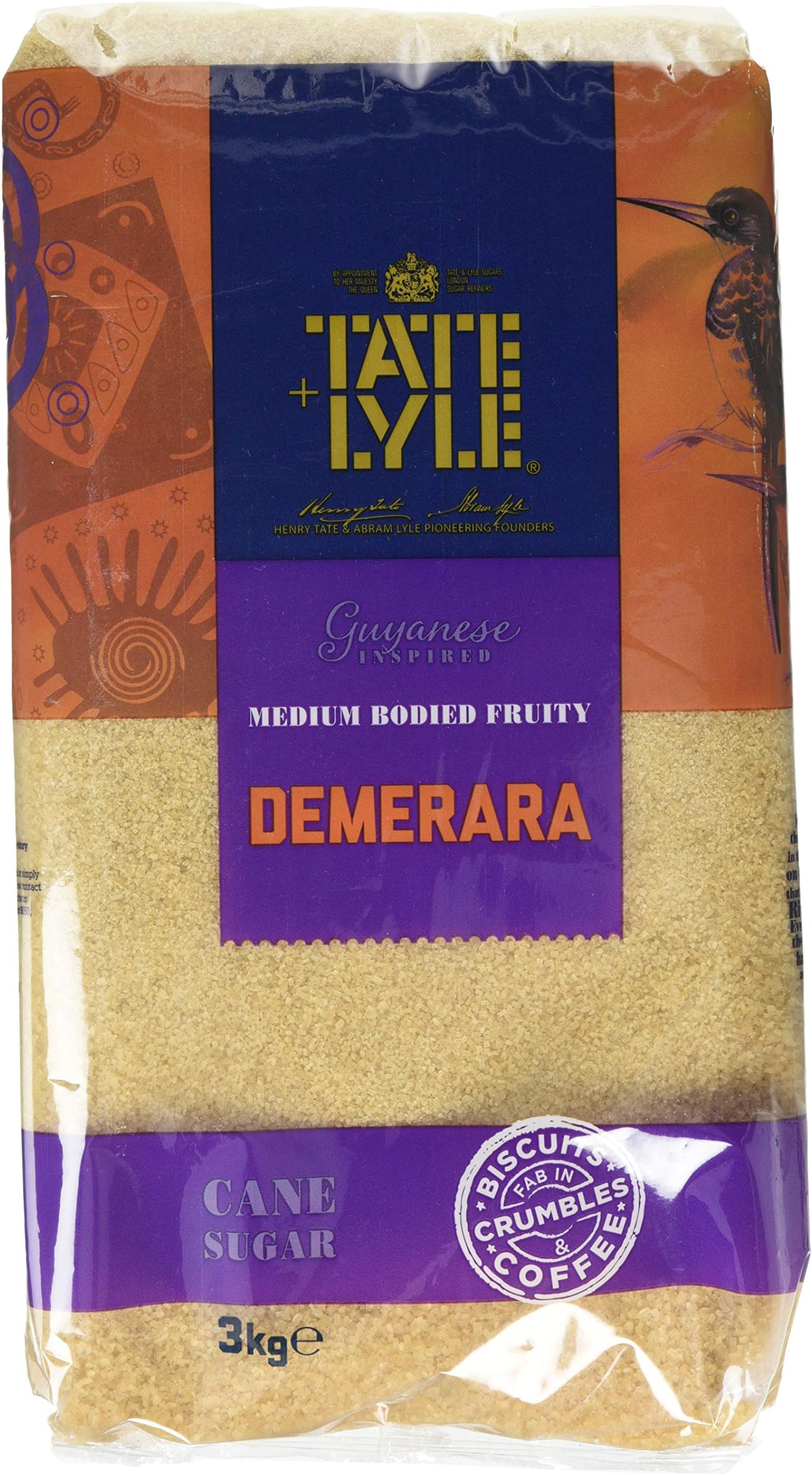 Demerara Brown Sugar - Fruity, Sweet-Spiced Crystals with Crunch - For Hot & Cold Drinks, Baking and Toppings - Vegan, Vegetarian and Suitable for Kosher Diets - 3kg x 4