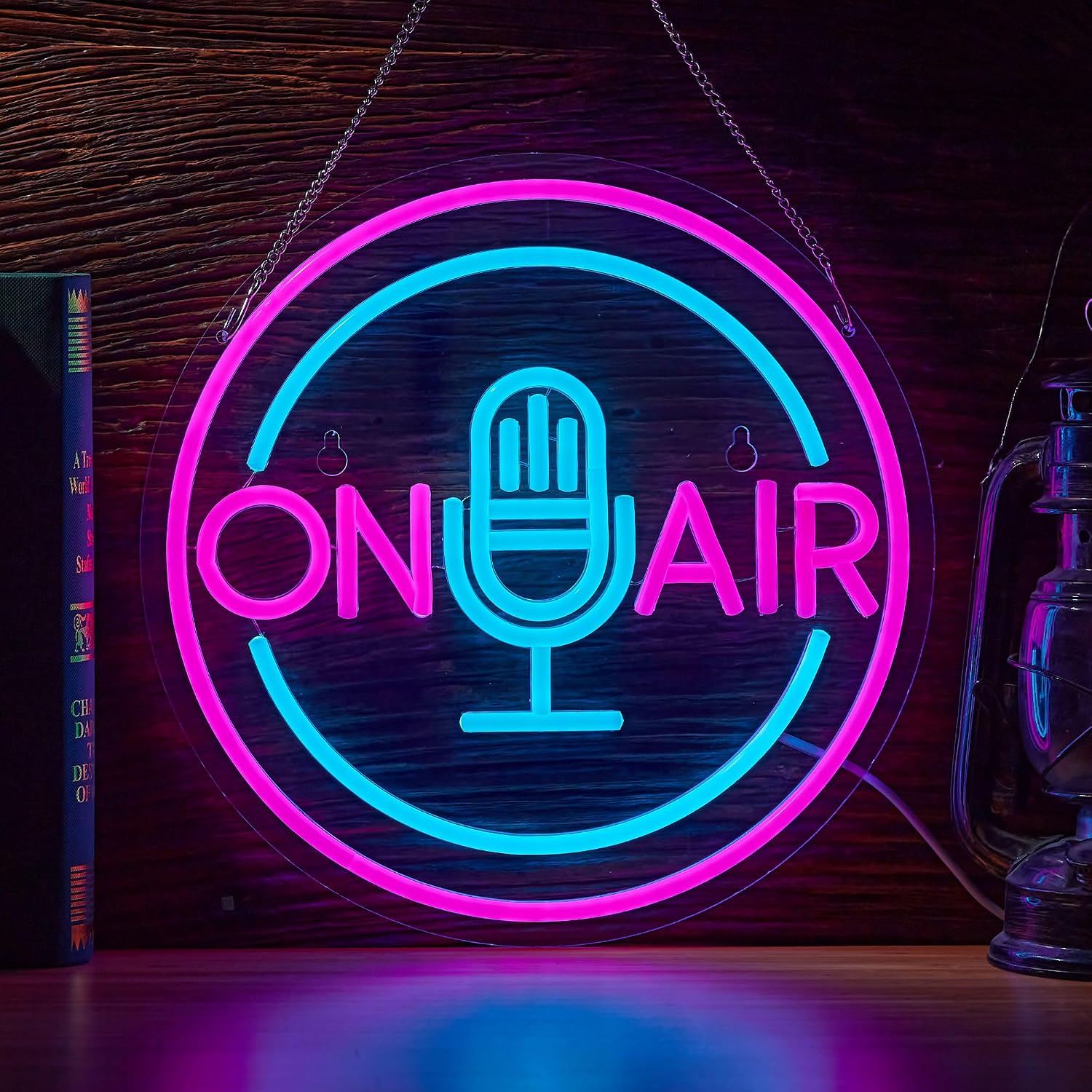 On Air Neon Sign Live On Air LED Light for Streaming Gaming Recording Studio Decor Round On Air Light Up Signs for Influencers Streamers Gamers, USB Powered, 12.6 X 12.6 inchs