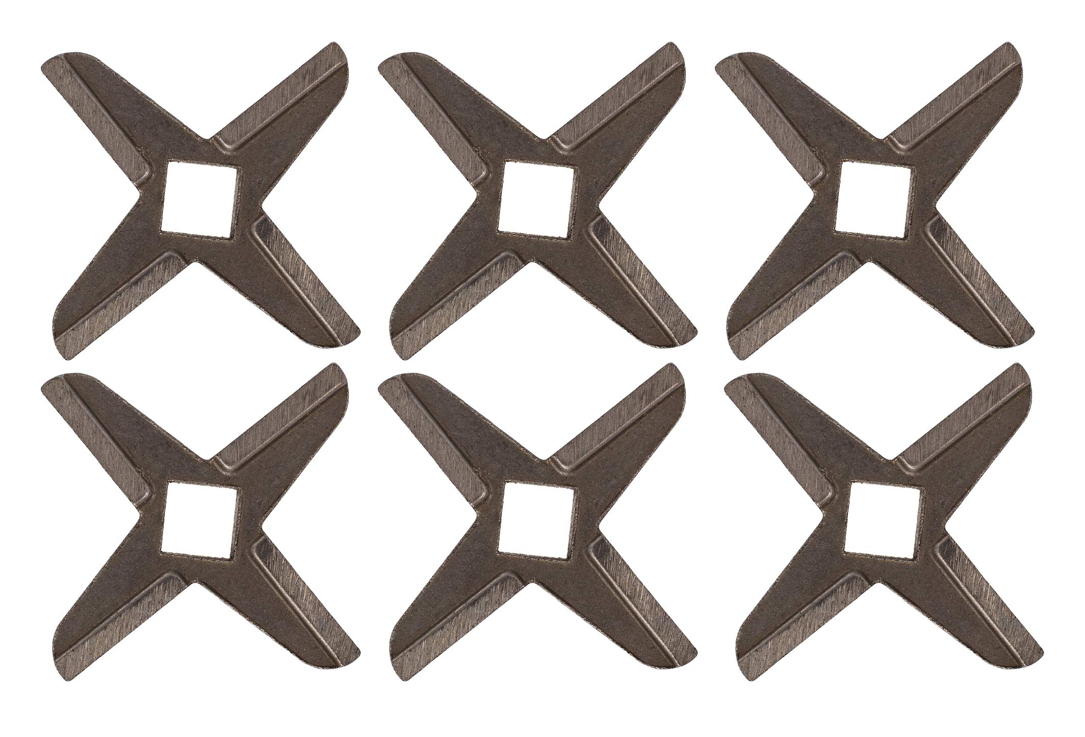 Steel Cutter Knife Replacement Blade Parts for Grinders - Size #5 - Pack of 6 - Stainless Steel Meat Cutting Grinder Blades