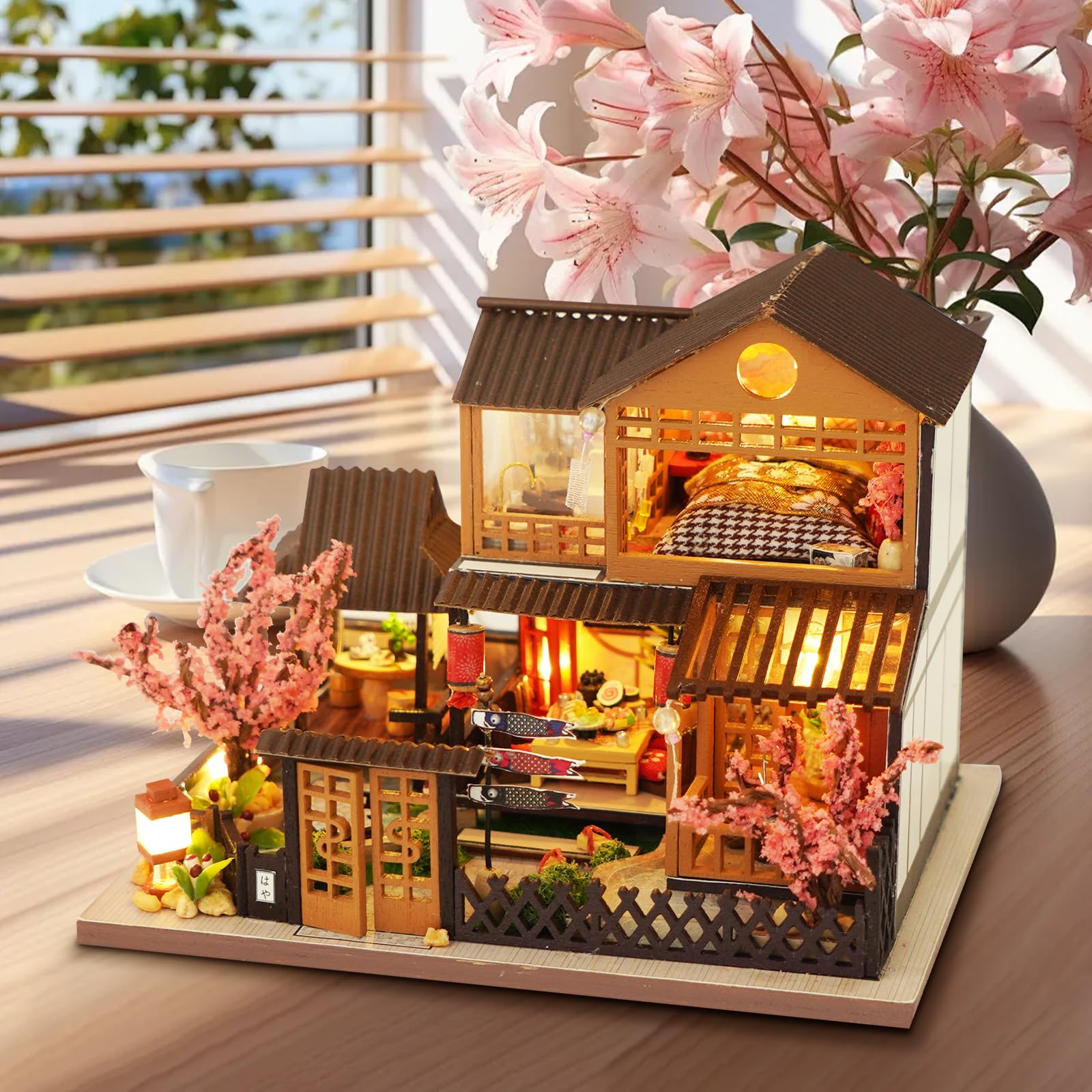 Cuteefun Miniatuur modelhuis voor volwassenen om te bouwen, doe-het-zelf, poppenhuis, miniatuur, hout, in set met meubels, muziekgereedschap, doe-het-zelf cadeau (vrolijke badplaats jungle Cuteefun Miniatuur modelhuis voor volwassenen om te bouwen, doe-het-zelf, poppenhuis, miniatuur, hout, in set met meubels, muziekgereedschap, doe-het-zelf cadeau (vrolijke badplaats jungle
