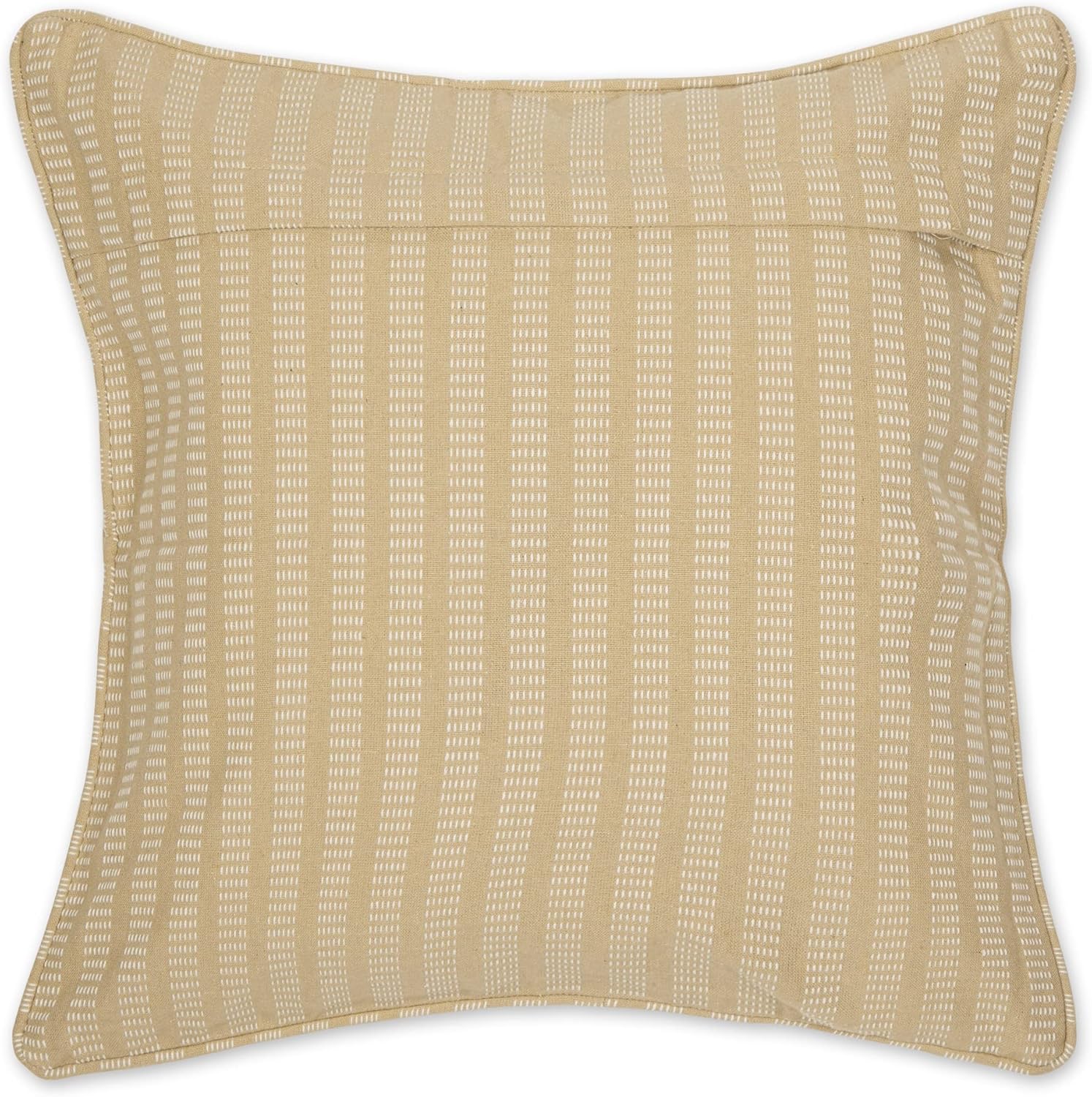 18" Biscuit Dobby Striped Recycled Cotton Throw Pillow Covers, Set of 2