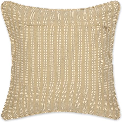 Miniatura 89 de DII Colección de fundas de almohada, algodón reciclado, cremallera oculta, 18x18, rayas cambray, azul brillante, 2 piezas