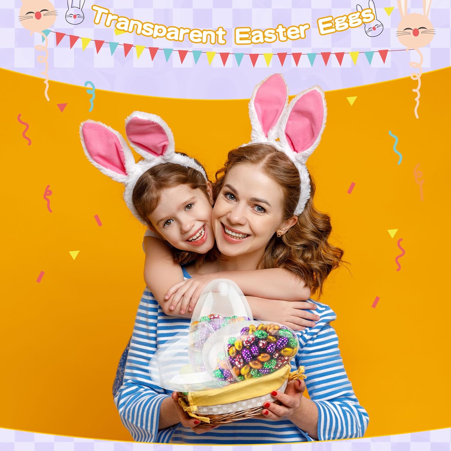 10 Pcs 8 Inch Giant Clear Easter Eggs Jumbo Transparent Easter Eggs Plastic Eggs Fillable for Easter Basket Stuffers Fillers Party Decor - Image 4