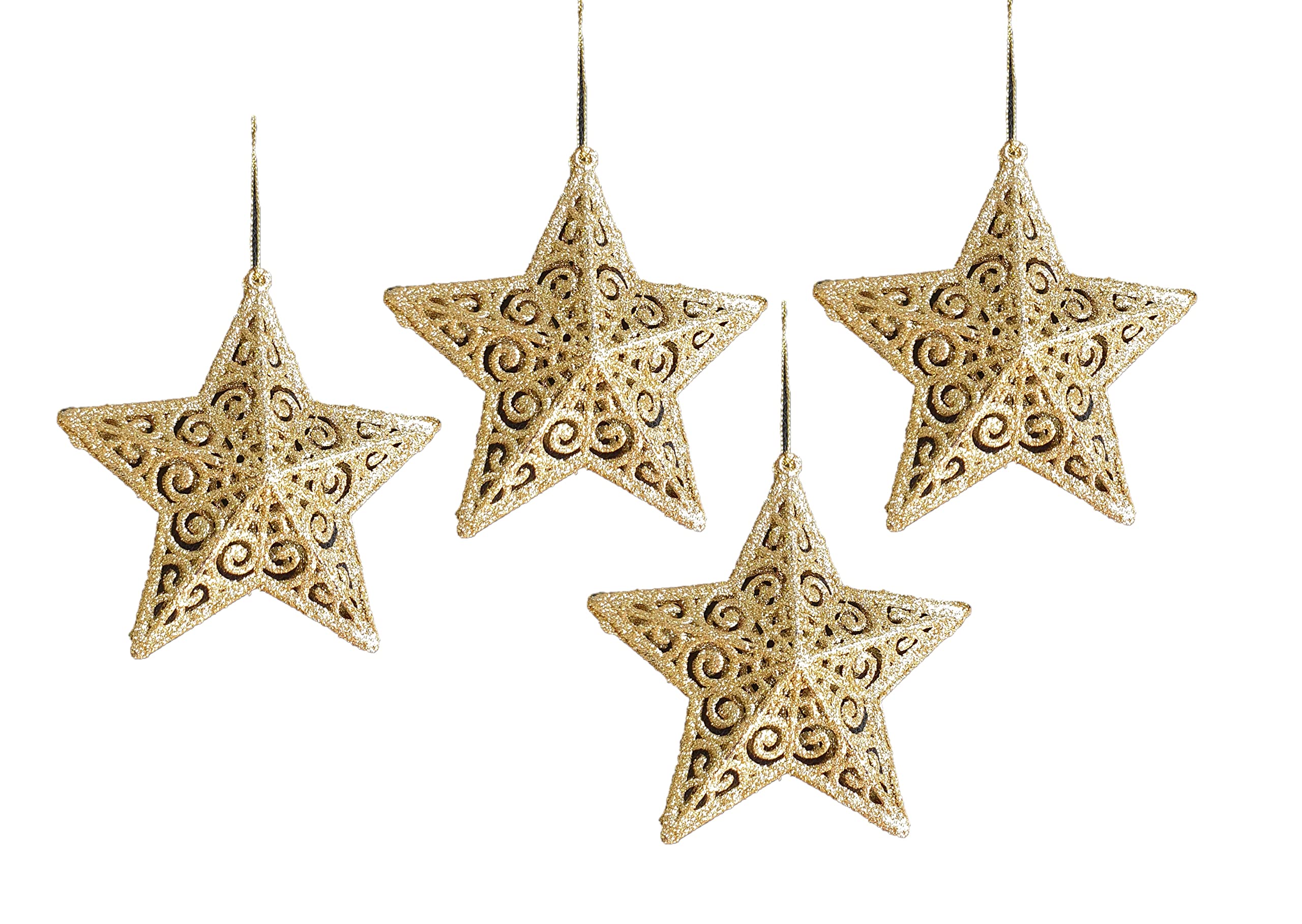BUY4LESSDecorative XMAS stars 4 Pcs 12.5 cm Christmas Tree décor Gold