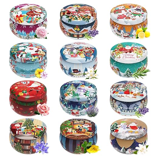 Christmas Gift Sets, Primevolve Scented Candles of 12 Bulk Home Aromatherapy Candles with Fragrances, Gift for Women, Candlelight Dinner Spa Bath