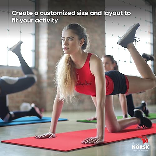 Miniatura 9 de Norsk Alfombrillas reversibles para niños, rompecabezas de 12 pulgada de grosor, azulejos de espuma EVA entrelazados (multicolornegro, 12 azulejos -