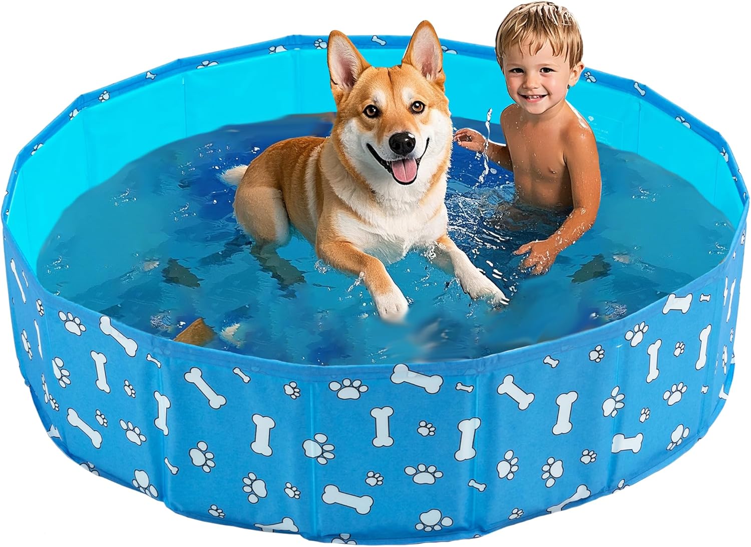 Foldable Canine Pet Tub Pool Collapsible Canine Pet Pool Bathing Tub Kiddie Pool Doggie Wading Pool for Pet Small Medium Giant Canine Cats and Youngsters