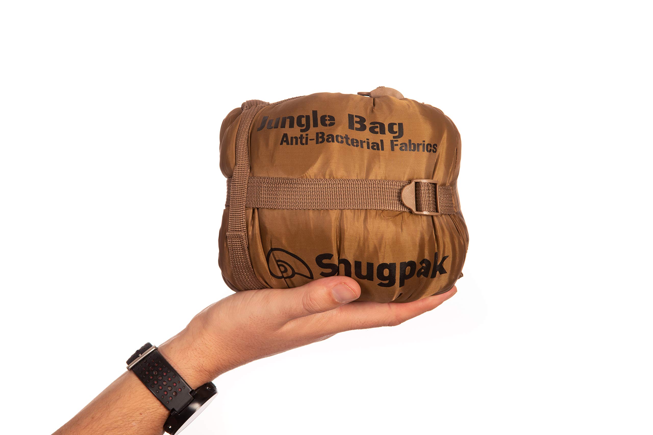 Snugpak Sac de Jungle avec moustiquaire intégrée et Tissus antibactériens (Fermeture éclair sur Le côté Gauche, Coyote)
