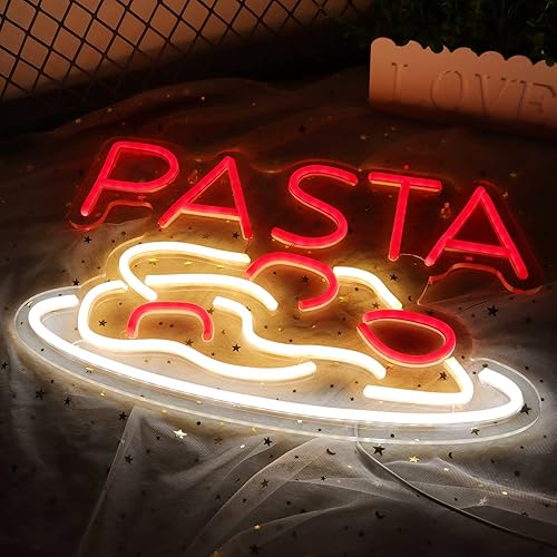 Miniatura 2 de JFLLamp Letreros de neón de pasta para decoración de pared, luces de neón para dormitorio, letreros LED de negocios adecuados para pasta italiana,