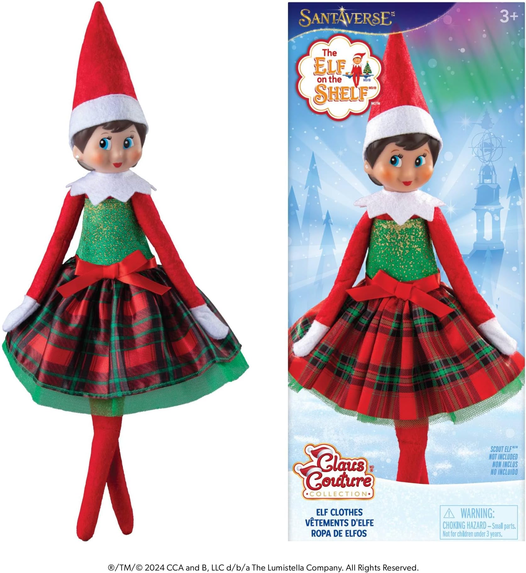 Claus Couture Collection of Elf on the Shelf Clothes 2024 (Gifts & Glamour Party Dress)