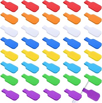 40 Pcs Cable Labels for Cords, Nylon Write On Cord Labels Tags for Electronics, Wire Markers Electrical Reusable Large Size Plastic Label for Charging Cords Management and Identification 8 Colors