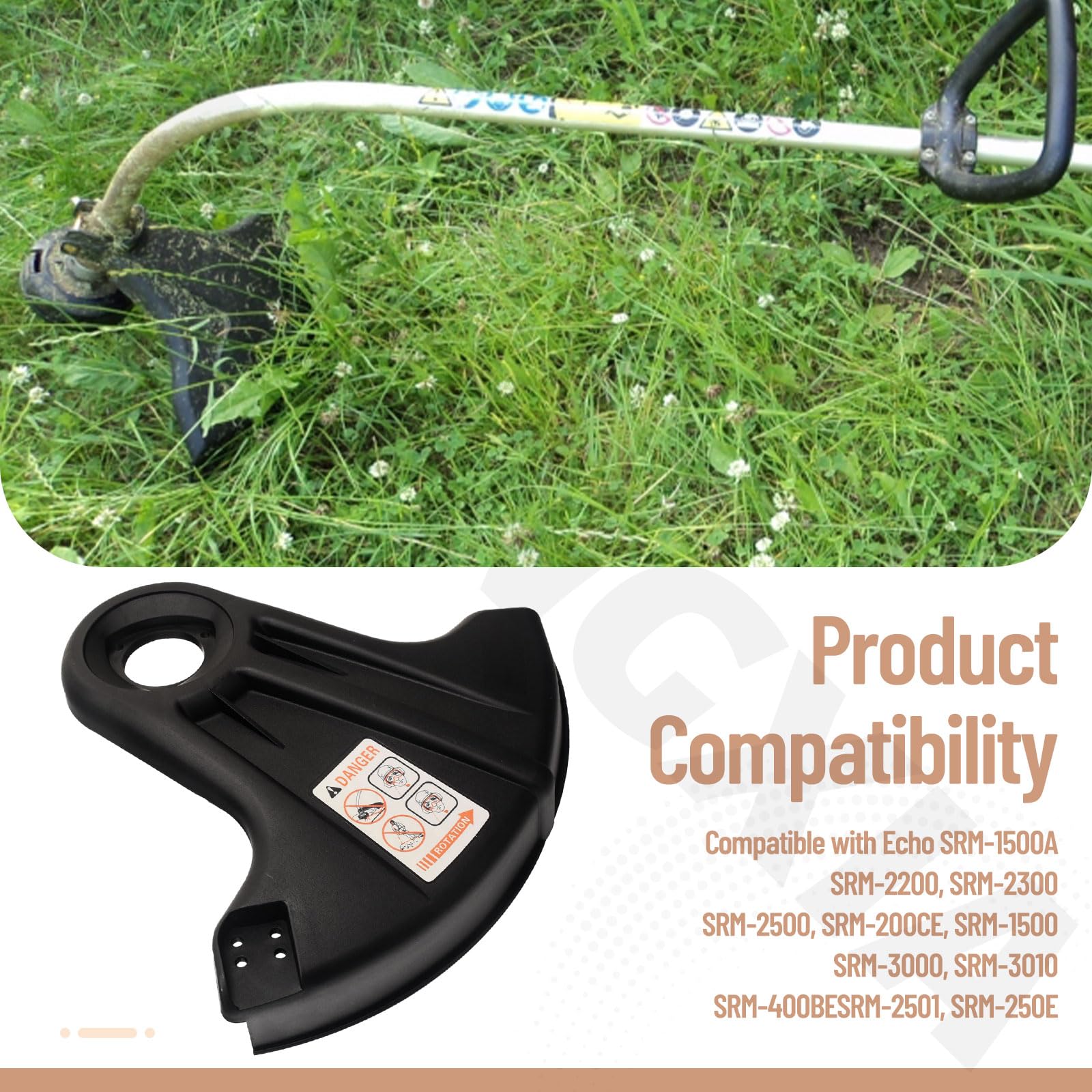 69900040930 - Protector de césped compatible con Echo Shindaiwa SRM-1500, SRM-1500A, SRM-2200, SRM-200CE, SRM-3000, SRM-3010 recortadora/desbrozadora reemplaza 69900040830 69900440930 1 6999. 01027230
