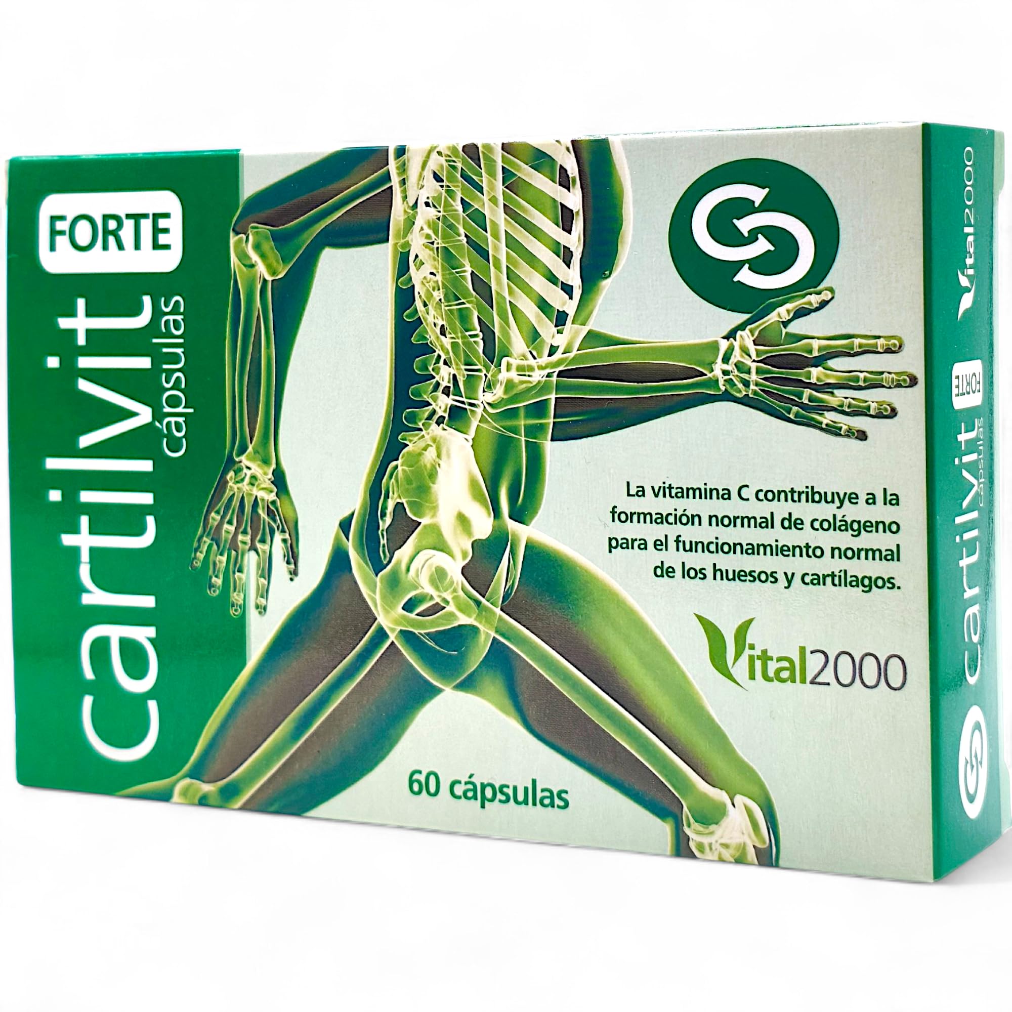 Vital 2000 Cartilvit Forte 60 Cápsulas - Suplemento Regenerador Articular con Glucosamina, Condroitina, Ácido Hialurónico y ASU (Soja y Aguacate) - Alivio del Desgaste y Artrosis