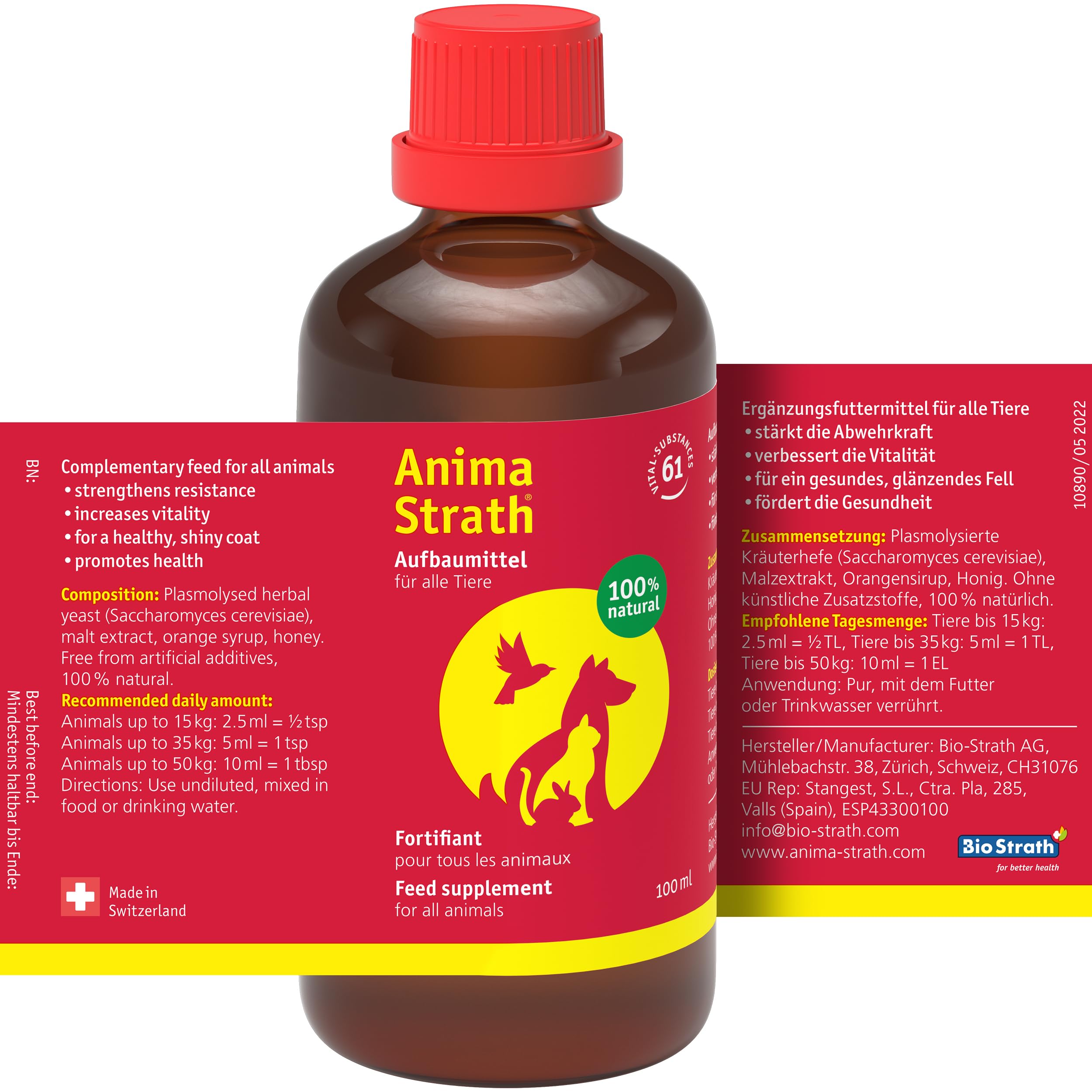Sponsored Ad – Anima-Strath Dog Vitamins and Supplements for Food, with 61 Nutrients, Vitamins & Minerals for Dogs & Cats, Herbal Yeast for Immune System & Digestive Care, Amino Acids & Prebiotic Qualities (100 ml)