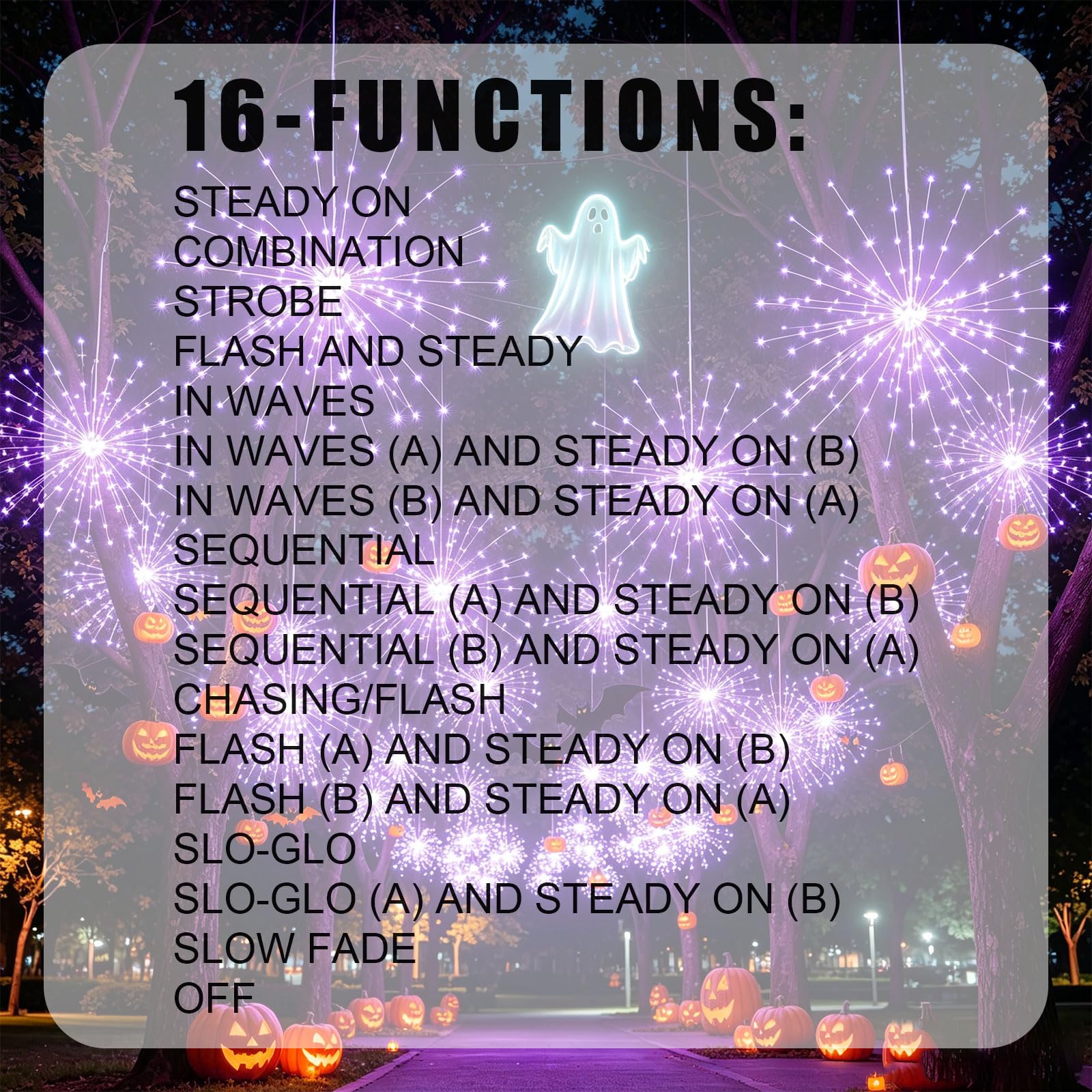 Starburst - Confezione da 5 luci a filo di rame viola da 43,2 cm, 1000 LED, impermeabili, pieghevoli, decorazione da appendere per Natale, matrimonio, patio, giardino