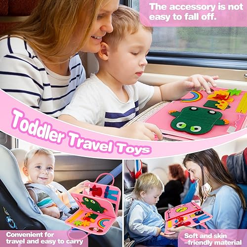 Miniatura 3 de Libro de fieltro para educación temprana para niños de 1, 2, 3, 4, 5, 6 años, juguetes sensoriales para habilidades motoras finas y básicas, libro