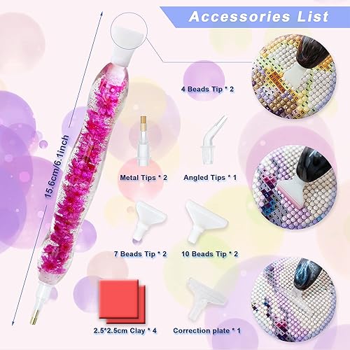 Miniatura 5 de Bolígrafo de arte de diamante, bolígrafo de resina con diamantes, accesorios de herramientas, diseño ergonómico, bolígrafos de punto de diamante